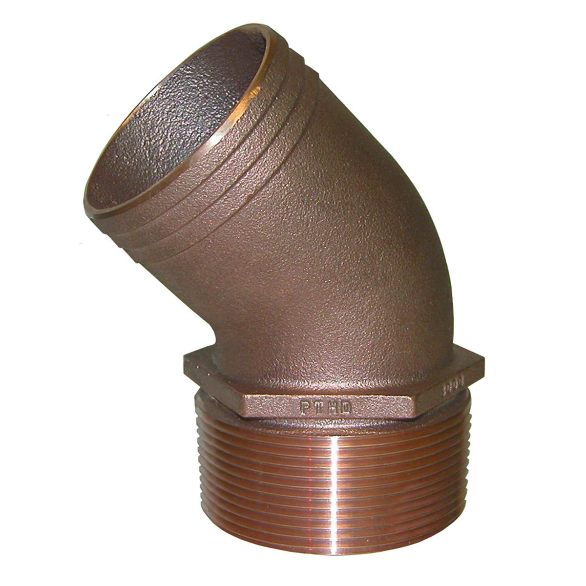 Groco 1 1/4' Npt-45 X 1 1/4' Hose Barb Standard Flow Elbow