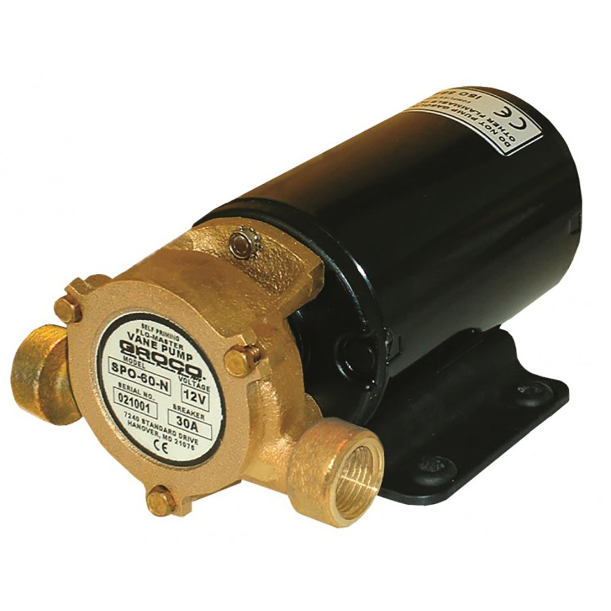 Groco Heavy Duty Vane Pump 12V Non Reversing