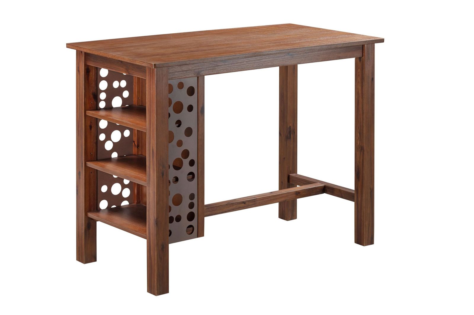 Brittany Rectangular Counter Height Bar Table - Chestnut Wire-Brush