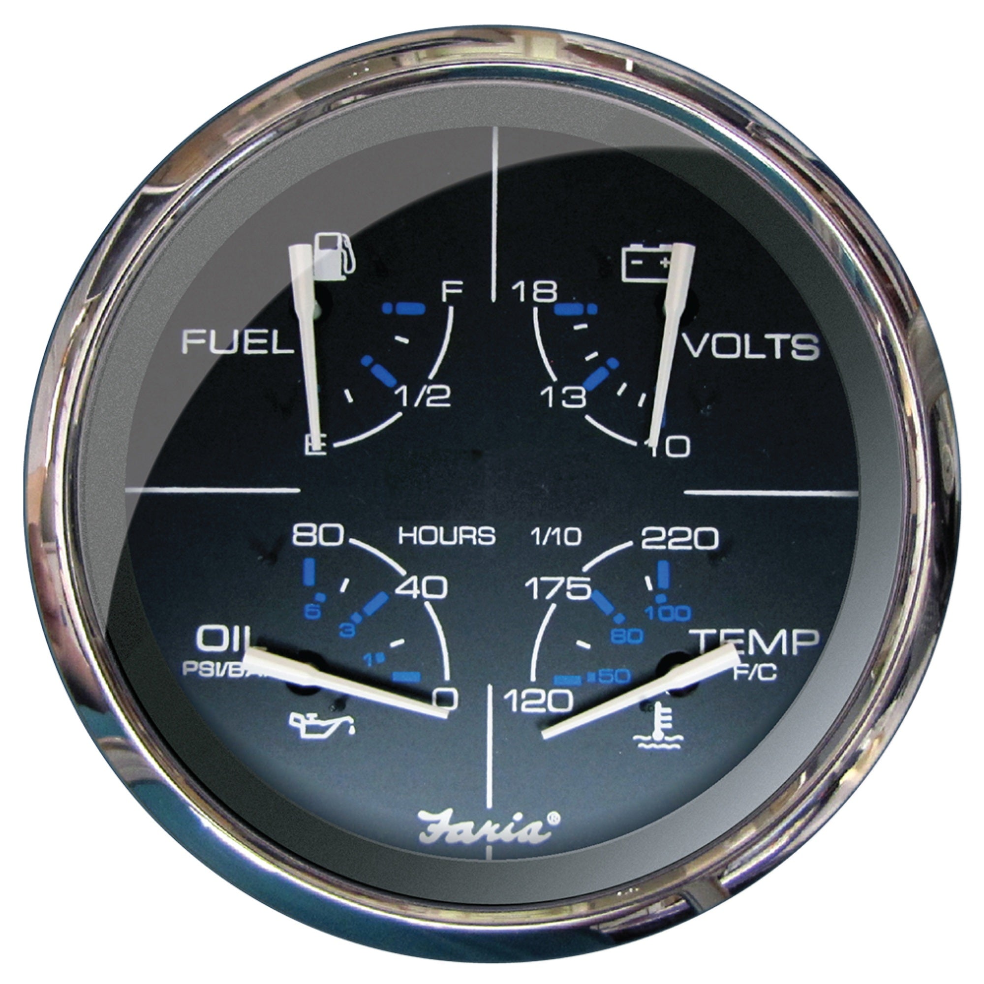 Faria Chesapeake Black 5'  Multifunction Gauge