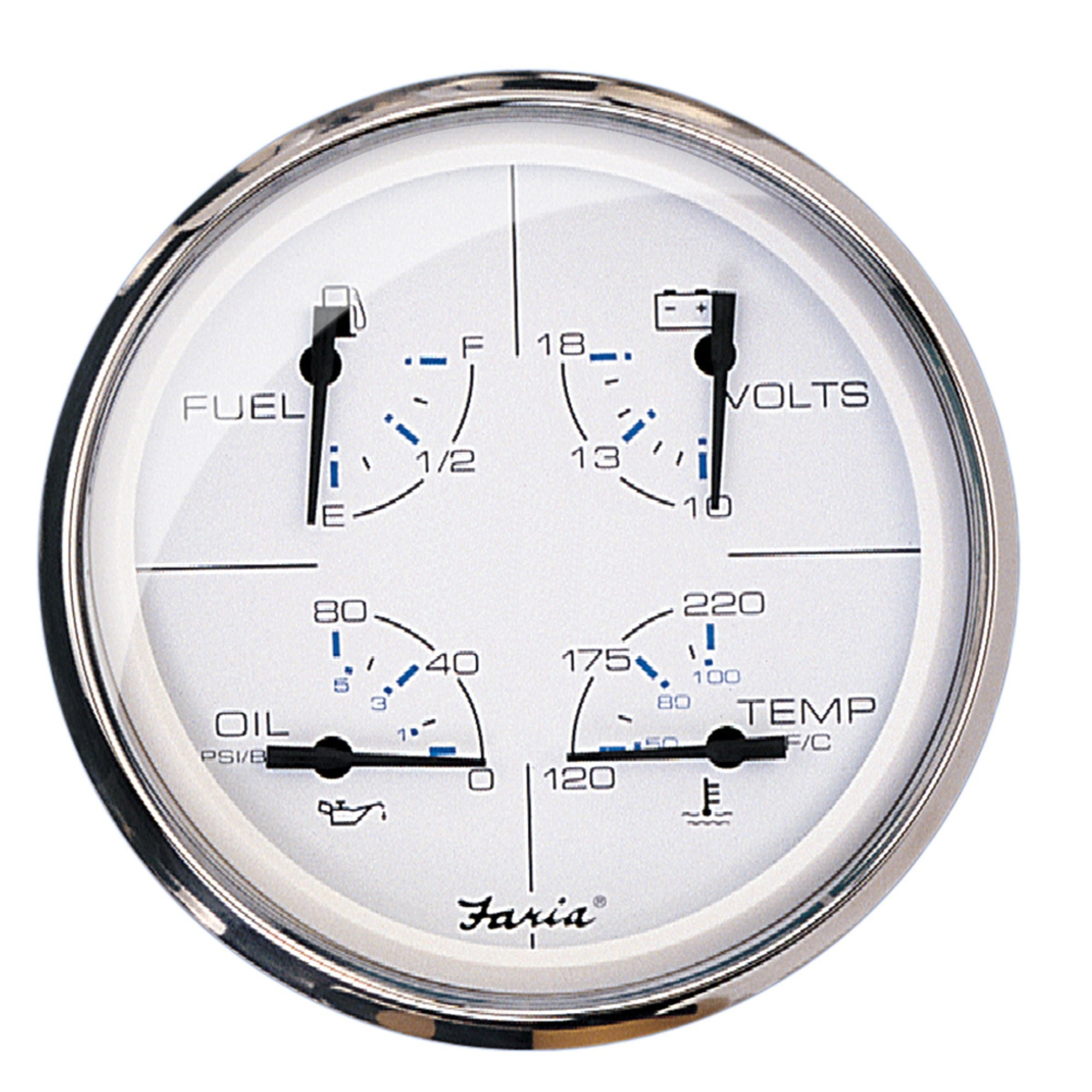 Faria Chesapeake White Ss 5' Multifunction Gauge