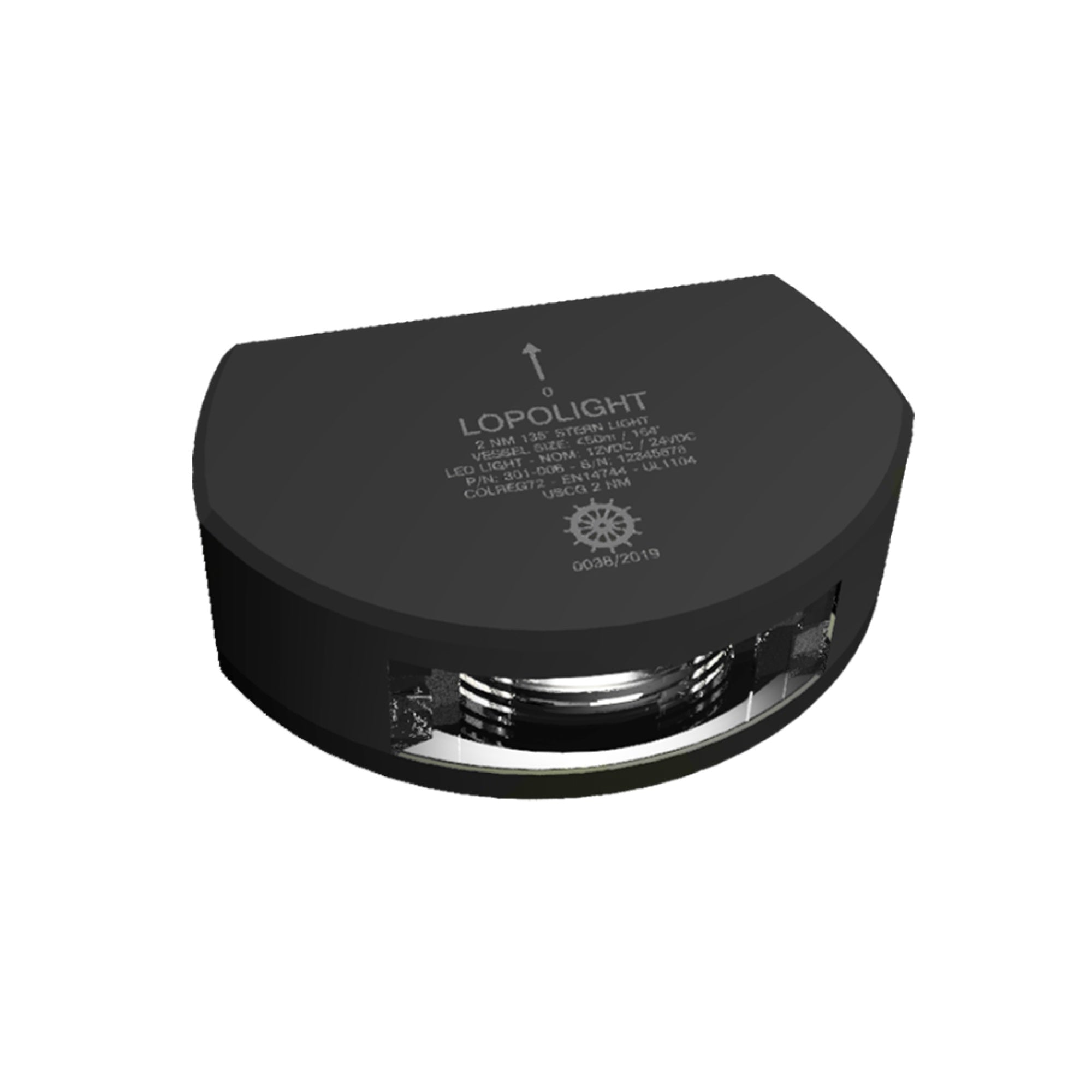 Lopolight Stern Light 2Nm 2.5M Cable Black Housing