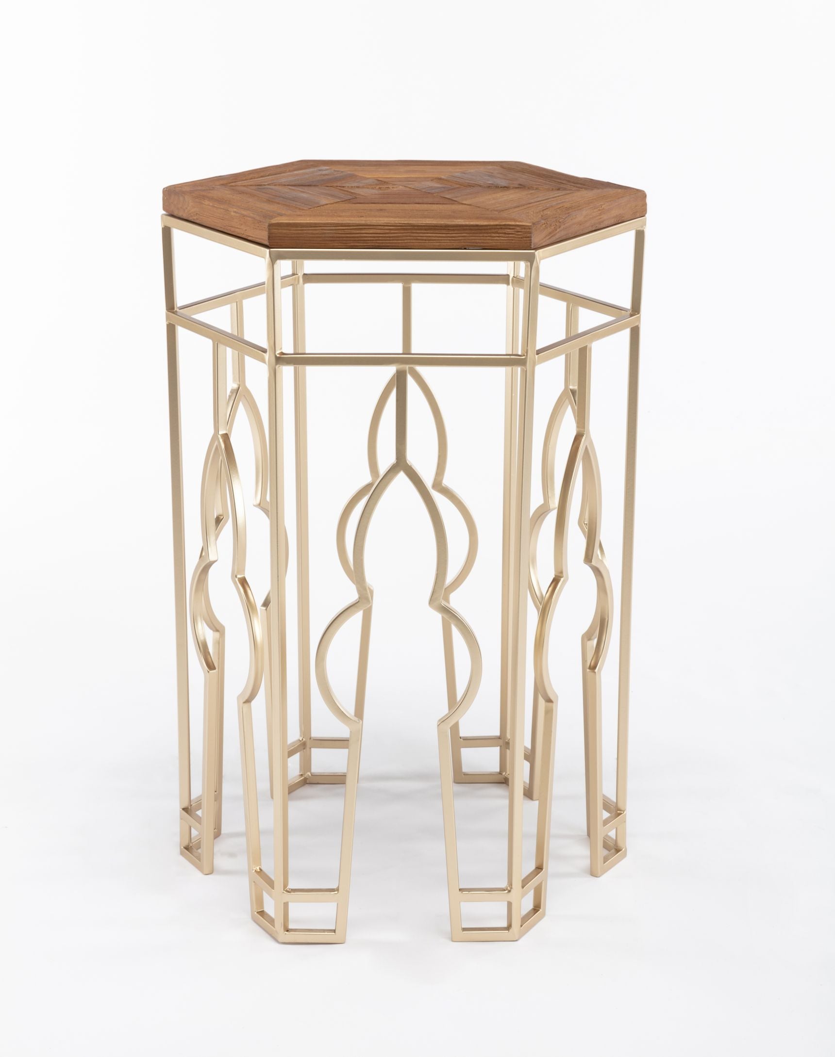 Boraam Genevieve Nesting Tables, Gold & Natural