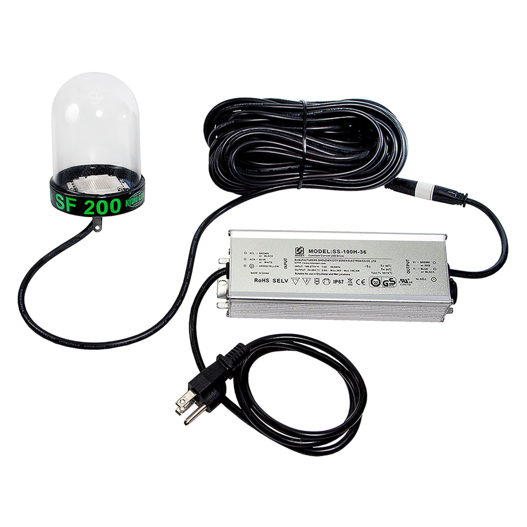 Hydro Glow 200W Led Underwater Dock Light, 50' Cord, Blue