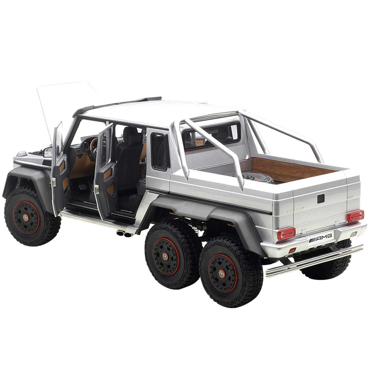 Mercedes G63 Amg 6X6 Silver 1/18 Model Car By Autoart