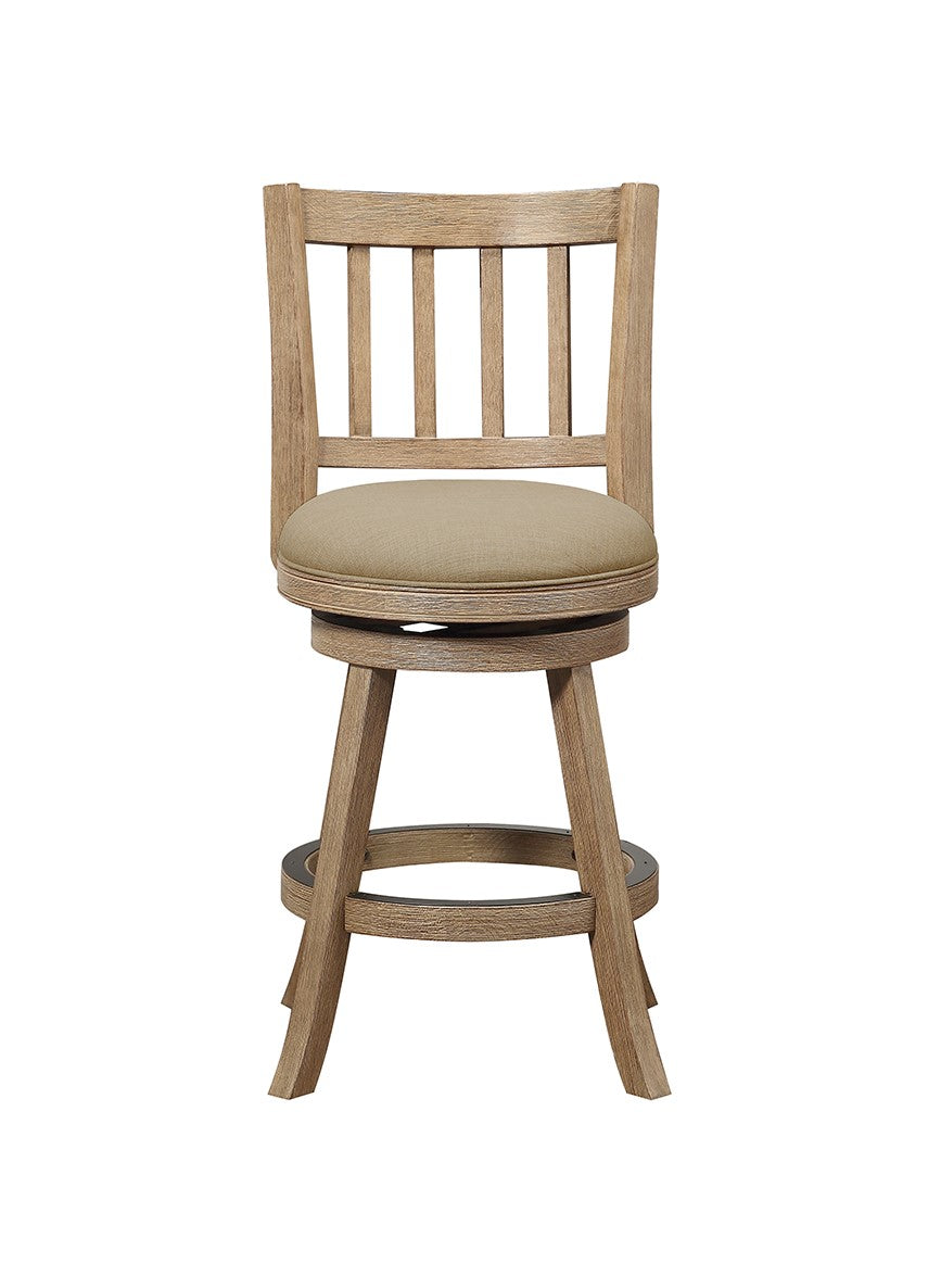 24 Sheldon Swivel Counter Stool Driftwood Wire-Brush And Oatmeal