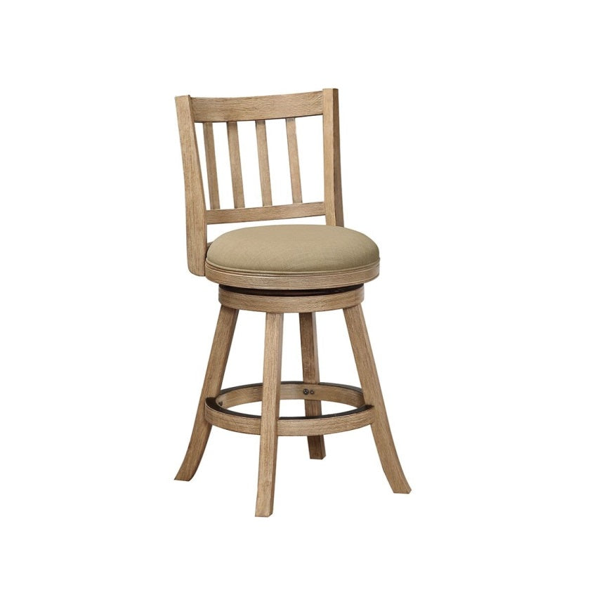 24 Sheldon Swivel Counter Stool Driftwood Wire-Brush And Oatmeal