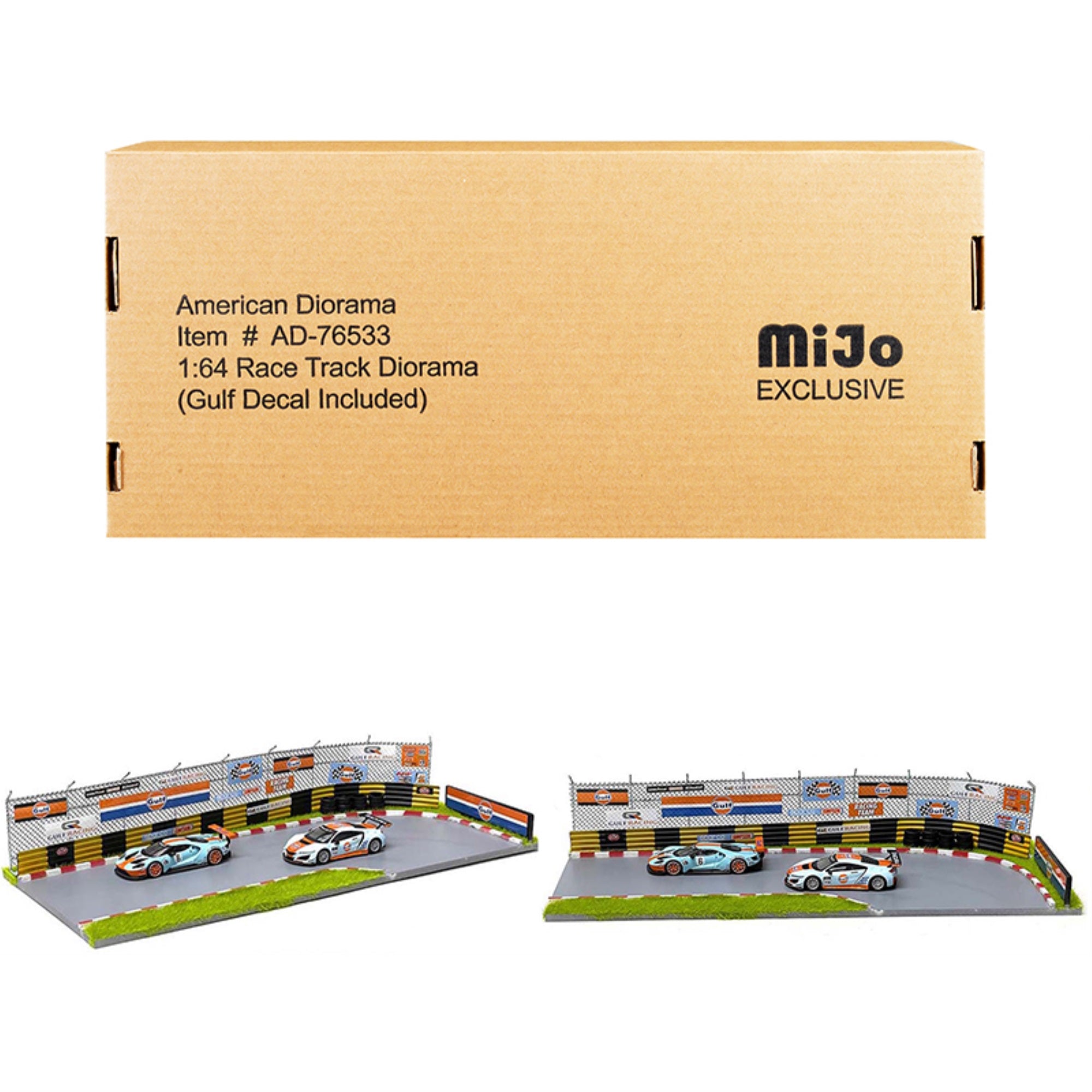 Race Track Gulf Oil' Diorama With Decals For 1/64 Scale Models By American Diorama