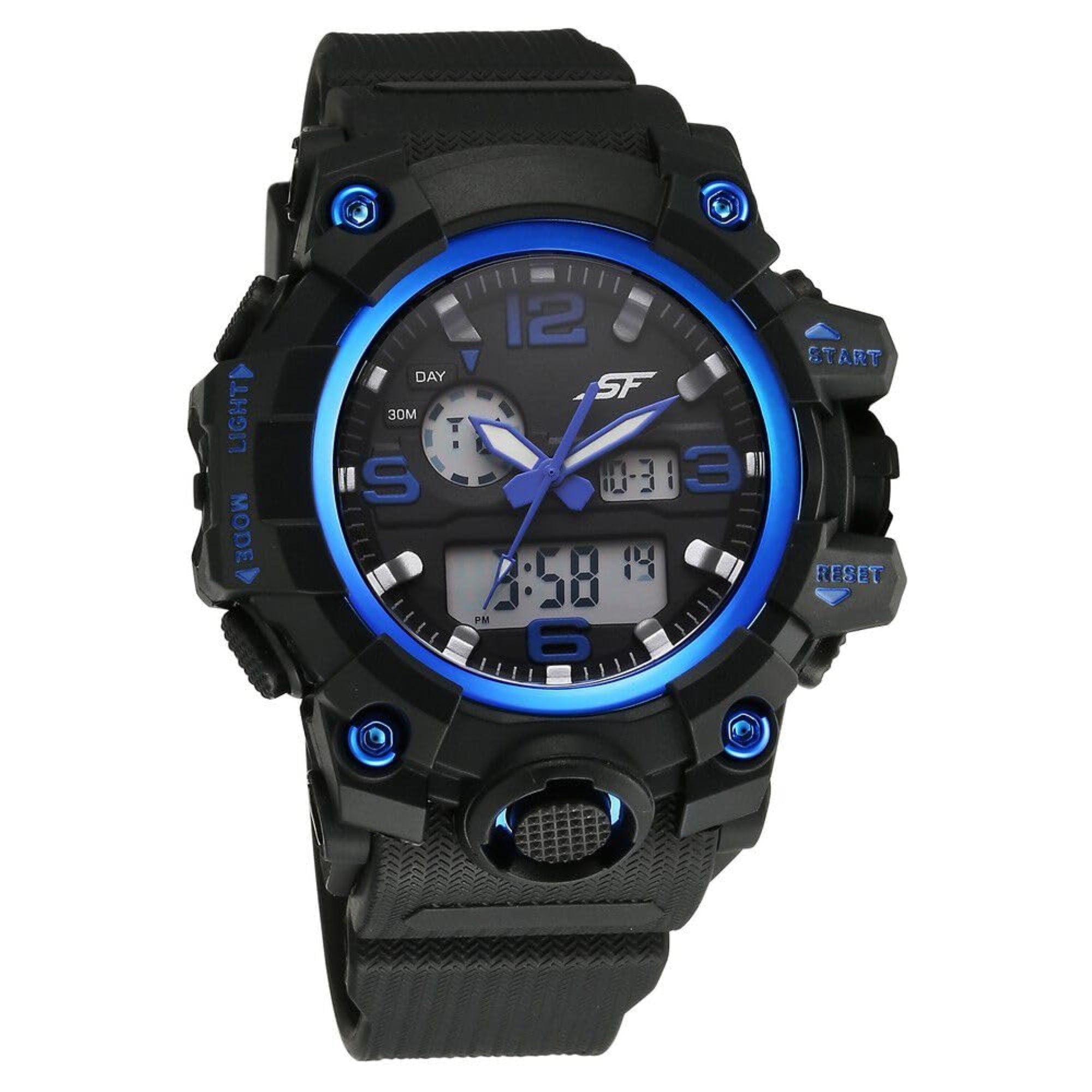 SF Sparq Ana Digi Black Dial Polyurethane Strap Watch for Men-77129PP03W