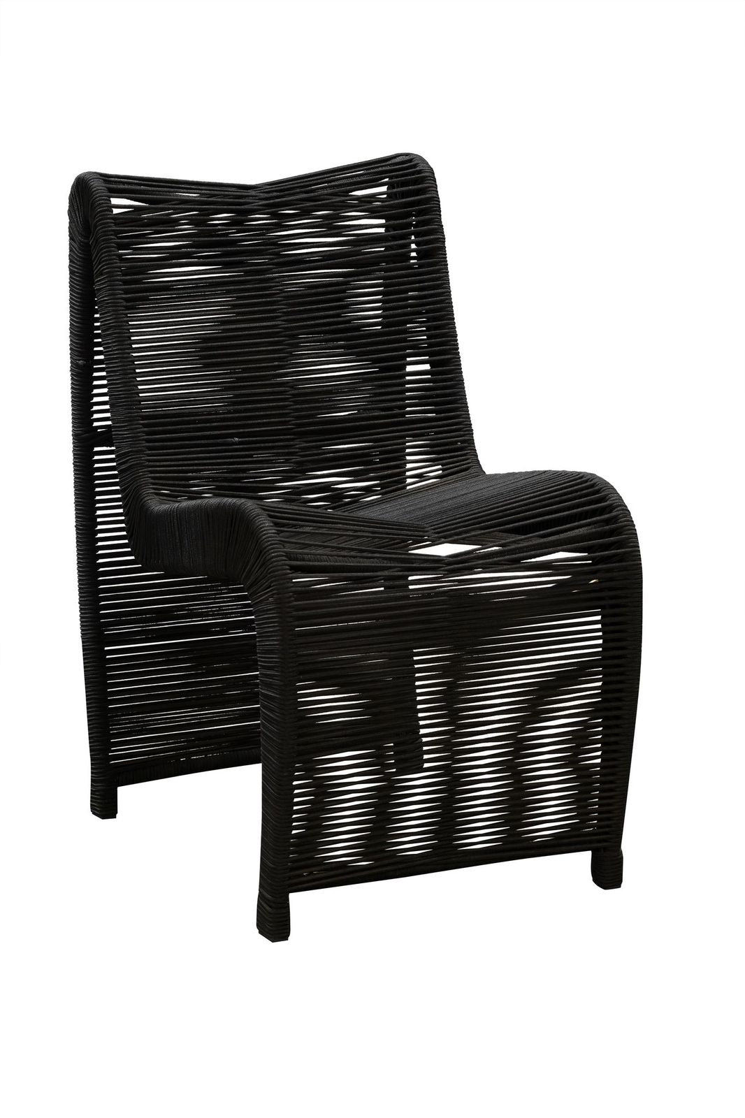 Lorenzo Rope Outdoor Patio Chairs, Set Of 2 - Black