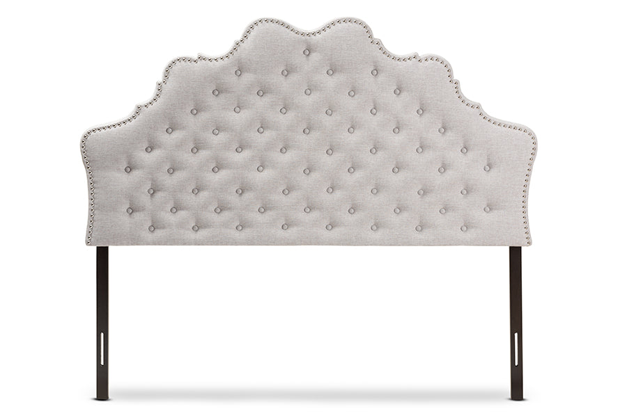 Baxton Studio Hilda Modern And Contemporary Greyish Beige Fabric Queen Size Headboard