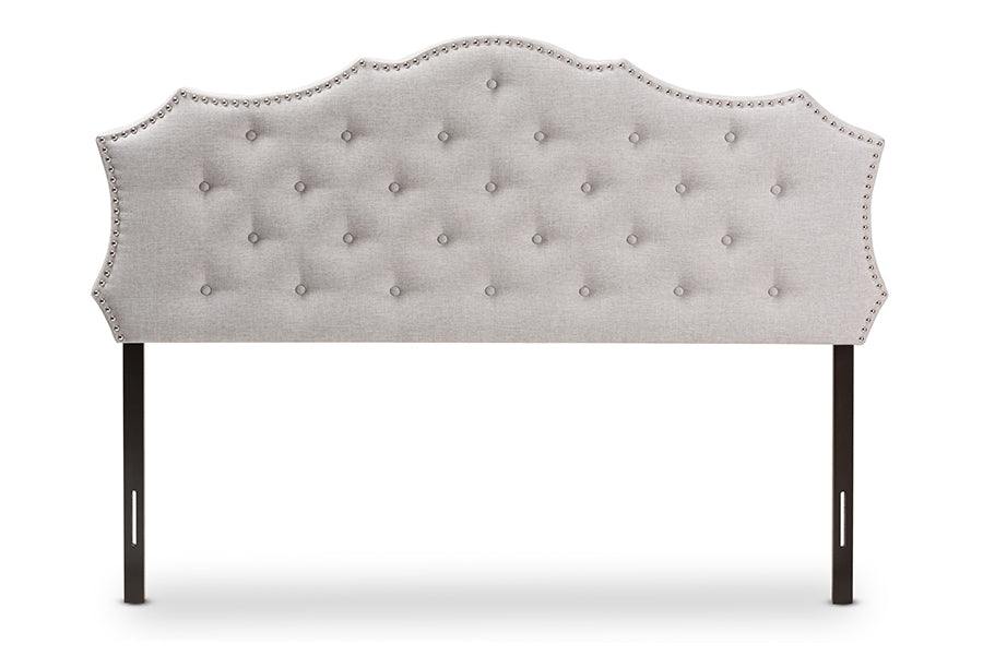 Baxton Studio Aurora Modern And Contemporary Greyish Beige Fabric Full Size Headboard