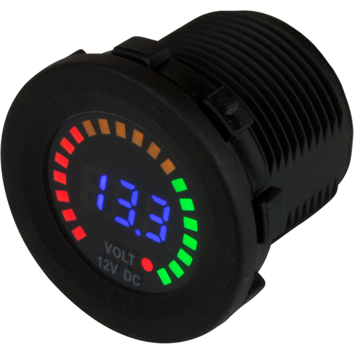 Sea Dog Round Voltage Meter Dc 5V -15V W/Rainbow Dial