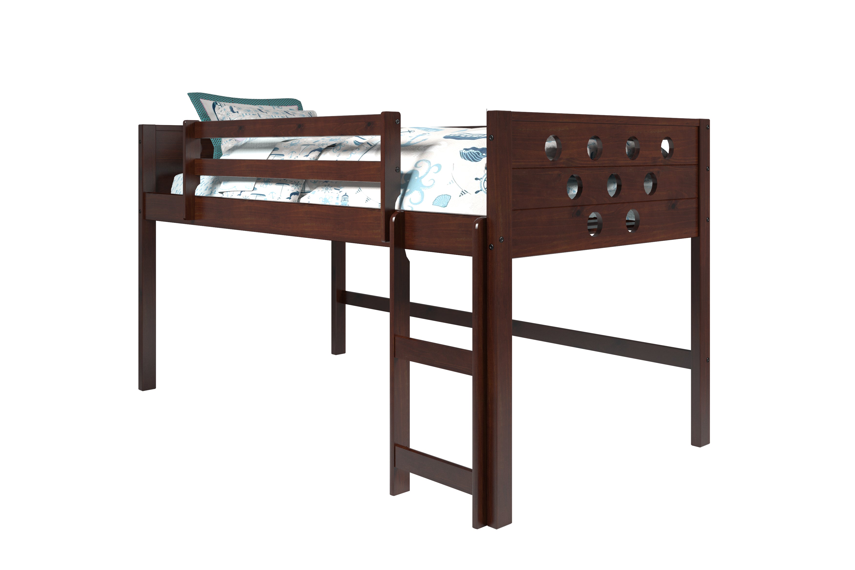 Circles Low Loft Hdbd/Ftbd/Rails/Slats Cappuccino