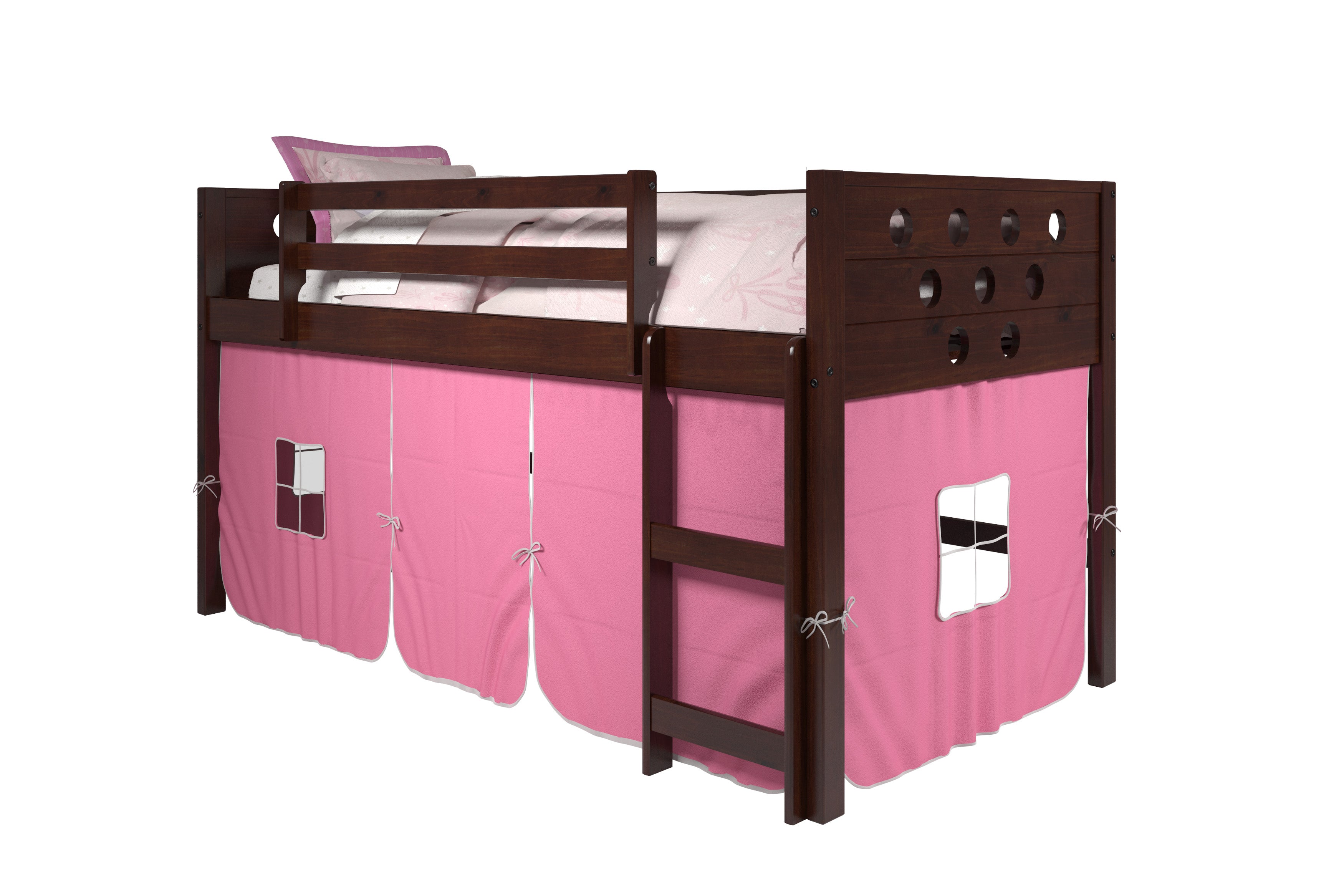 Circles Low Loft Cappuccino W/Pink Tent Kit