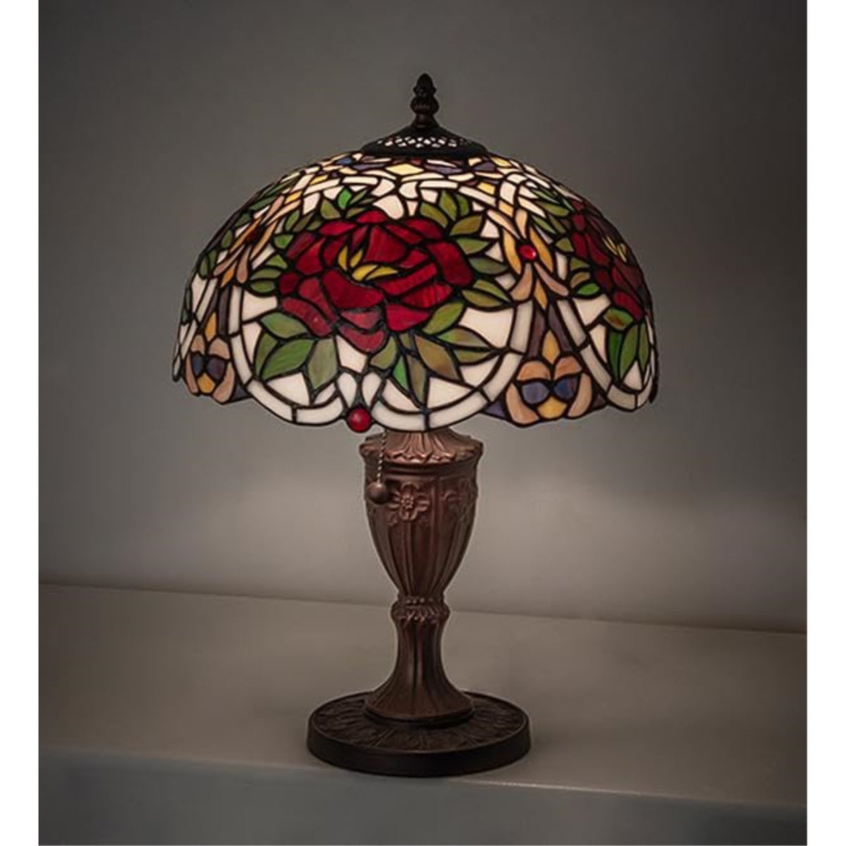 17' High Renaissance Rose Table Lamp