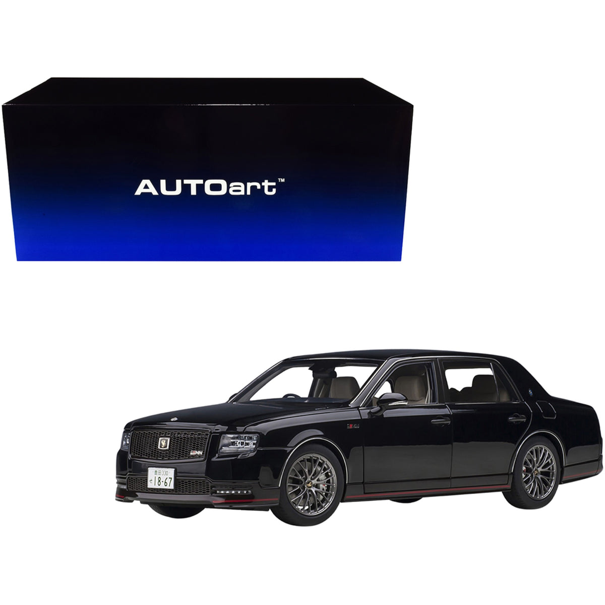 Toyota Century Grmn Rhd (Right Hand Drive) Black 1/18 Model Car By Autoart