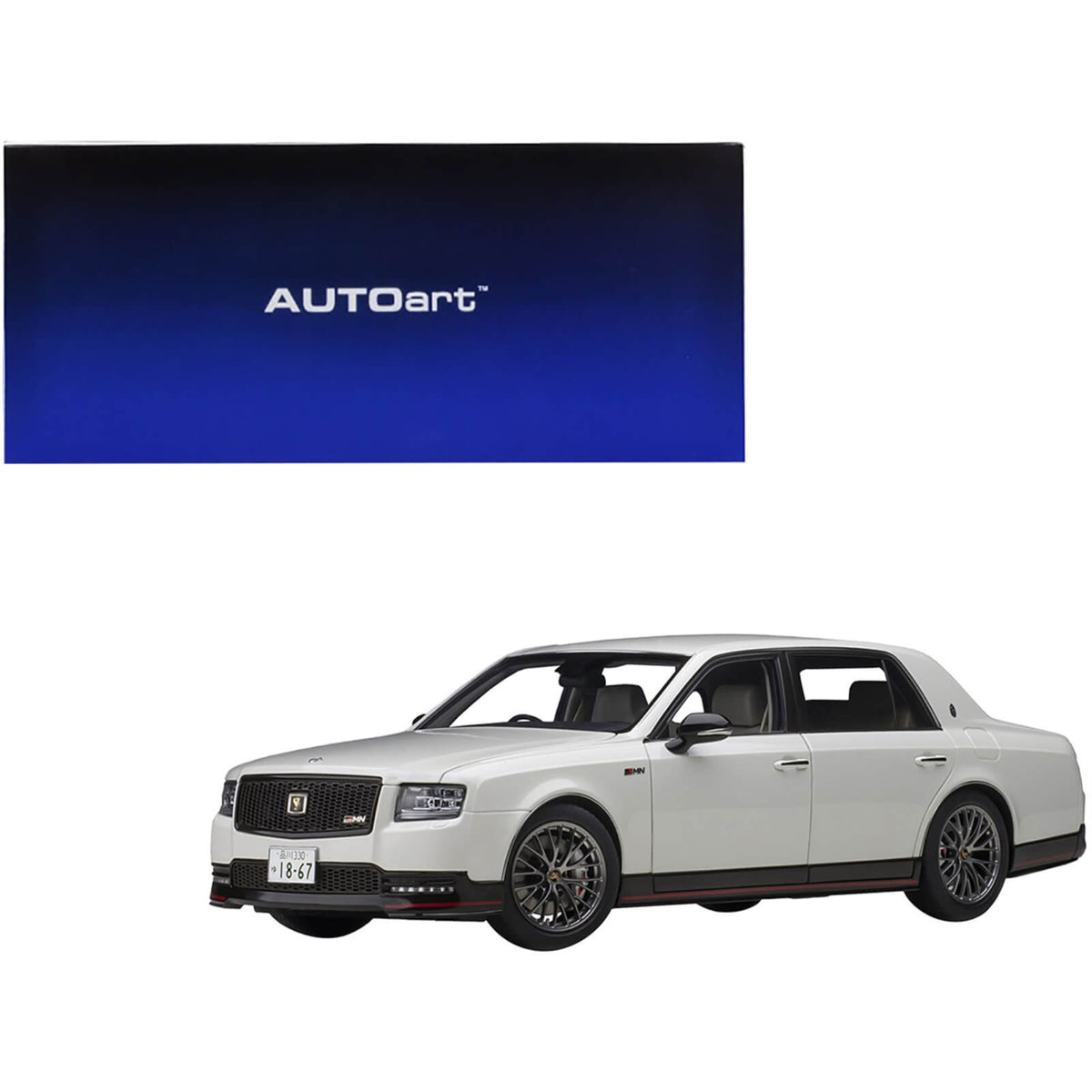 Toyota Century Grmn Rhd (Right Hand Drive) Pearl White 1/18 Model Car By Autoart