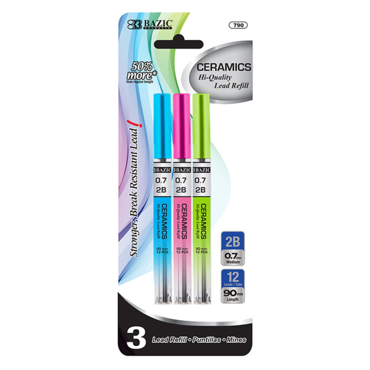 Bazic 12 Ct. 0.7 Mm Ceramics High-Quality Mechanical Pencil Lead (3/Pack) /Case Qty - 288