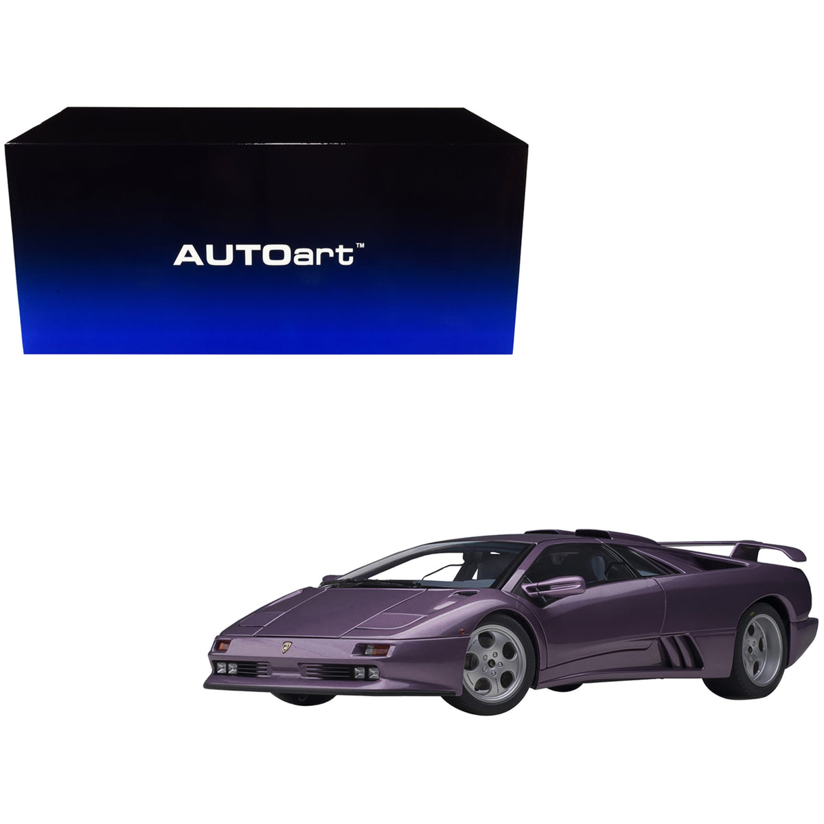 Lamborghini Diablo Se30 Jota Viola Se30 / Purple Metallic With Blue Interior 1/18 Model Car By Autoart