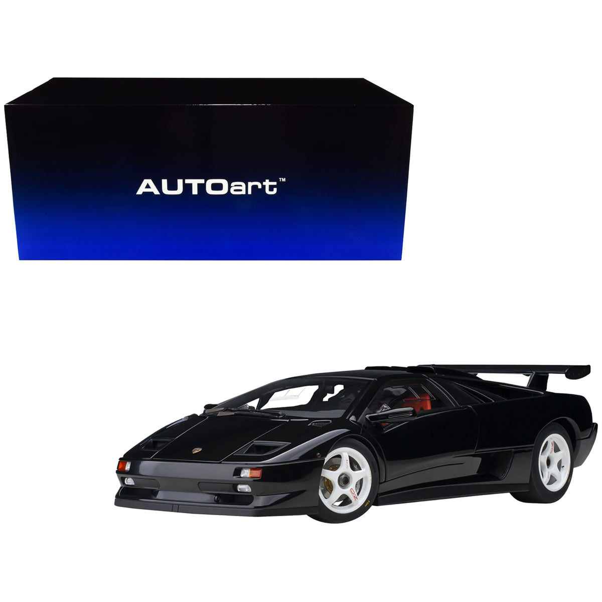 Lamborghini Diablo Sv-R Deep Black 1/18 Model Car By Autoart