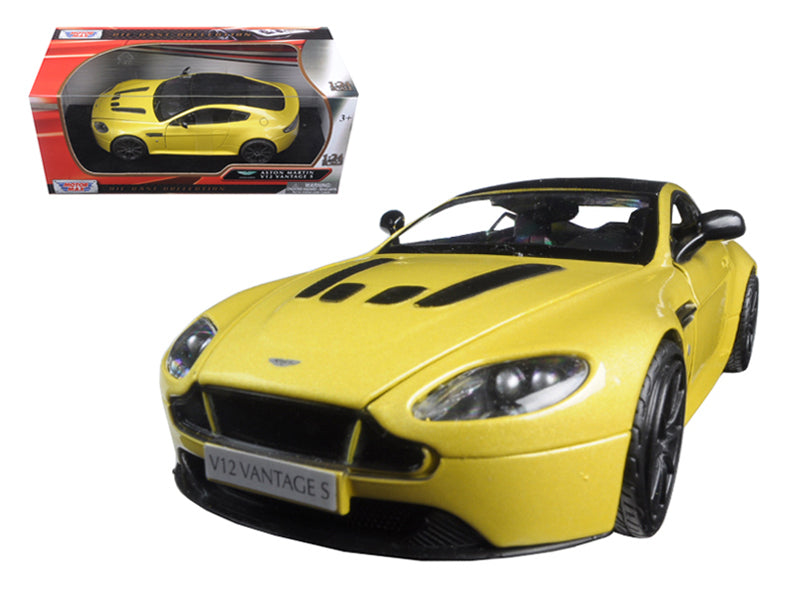 Aston Martin Vantage S V12 Yellow 1/24 Diecast Model Car By Motormax