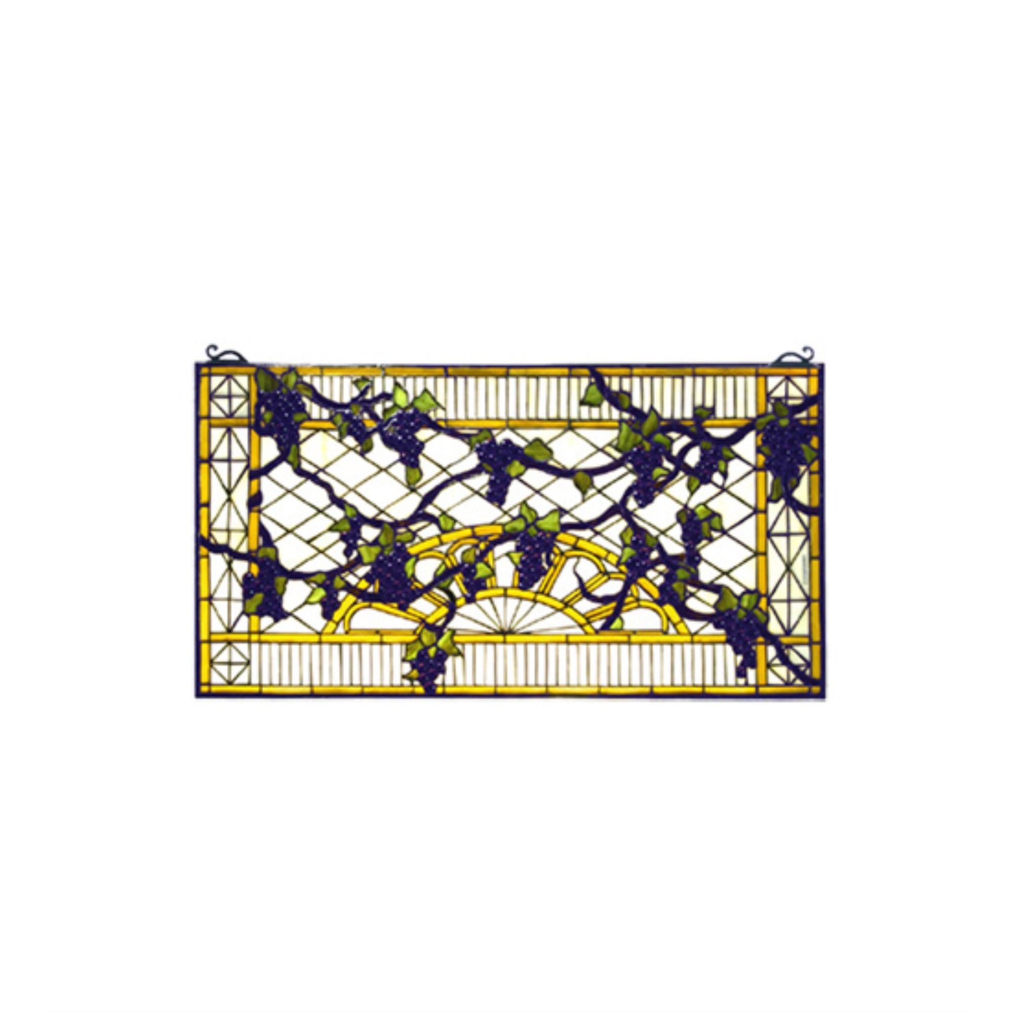 17'W X 32'H Grape Diamond Trellis Stained Glass Window