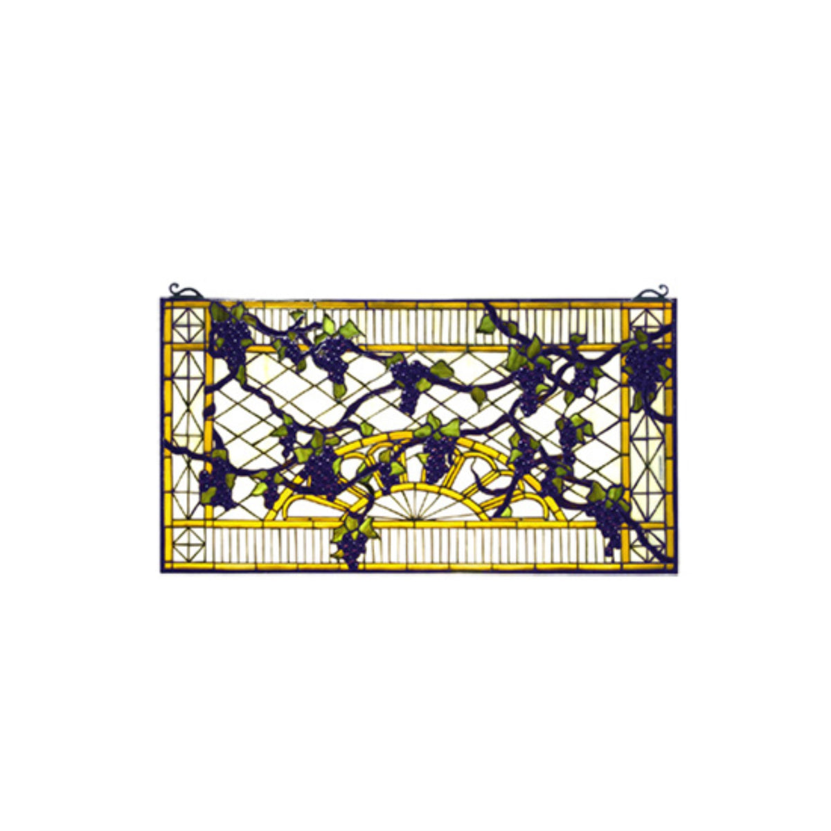 17'W X 32'H Grape Diamond Trellis Stained Glass Window