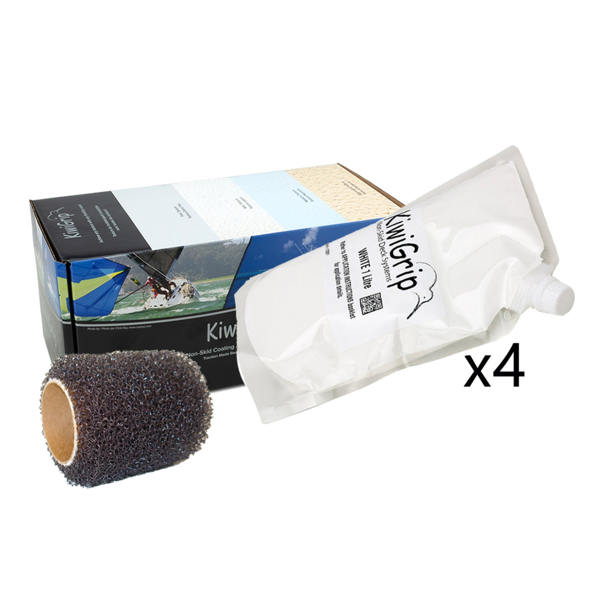Kiwigrip White 4 Liter Pouch With Roller