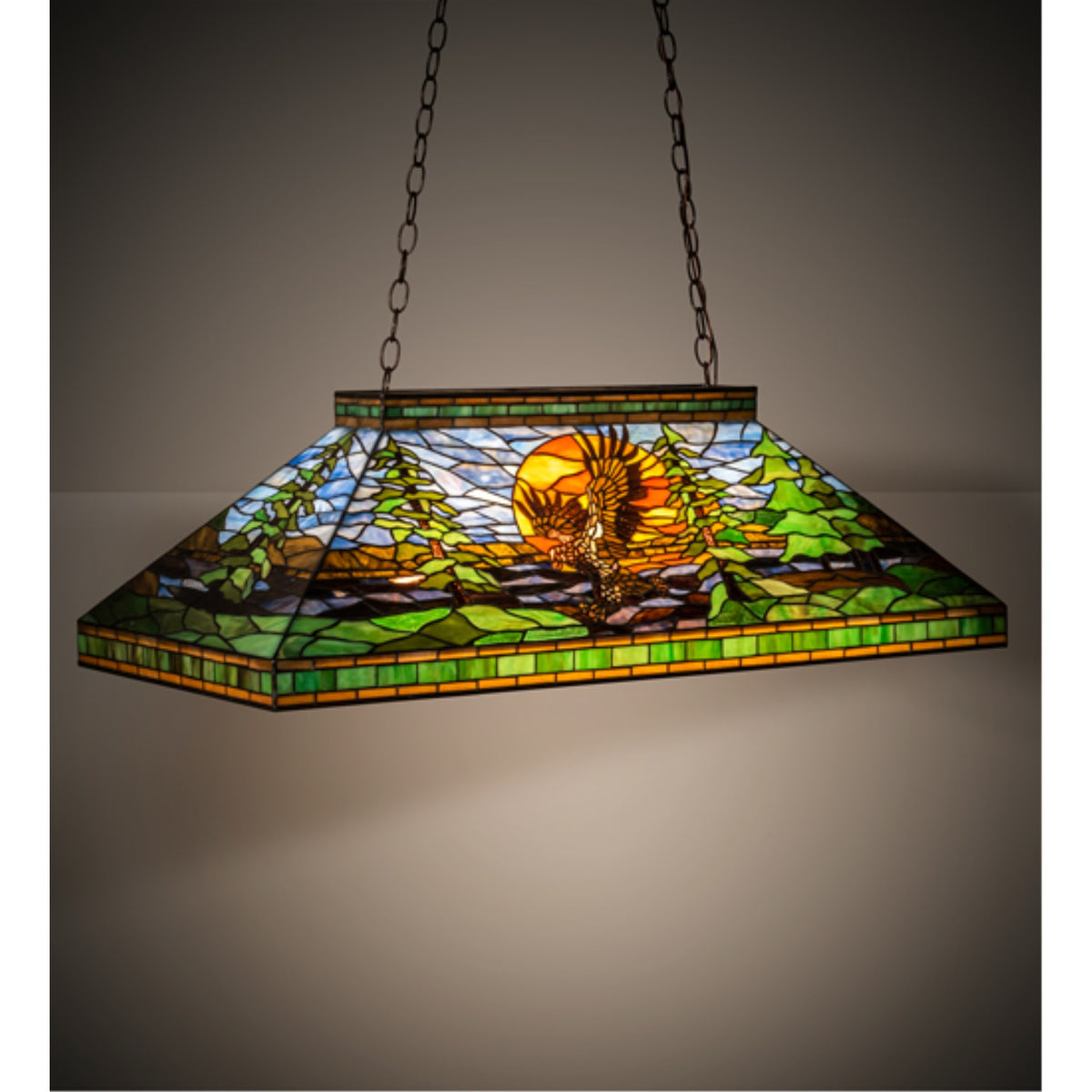 39' Long Eagle At Sunset Oblong Pendant