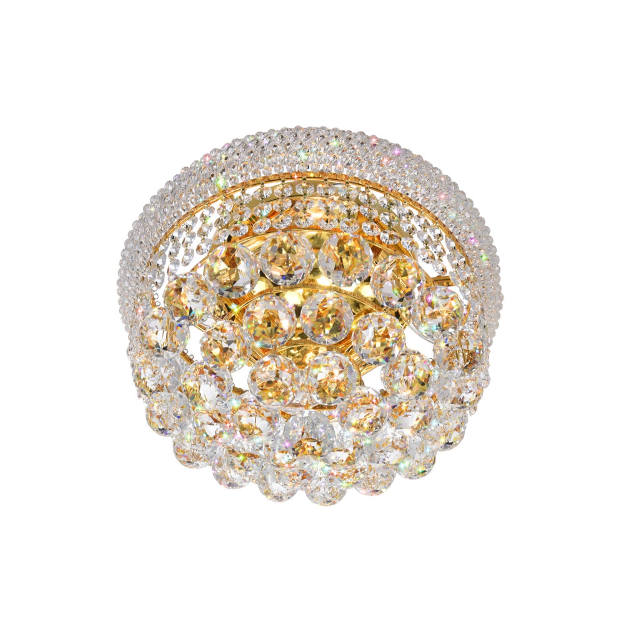 4 Light  Flush Mount With Gold Finish