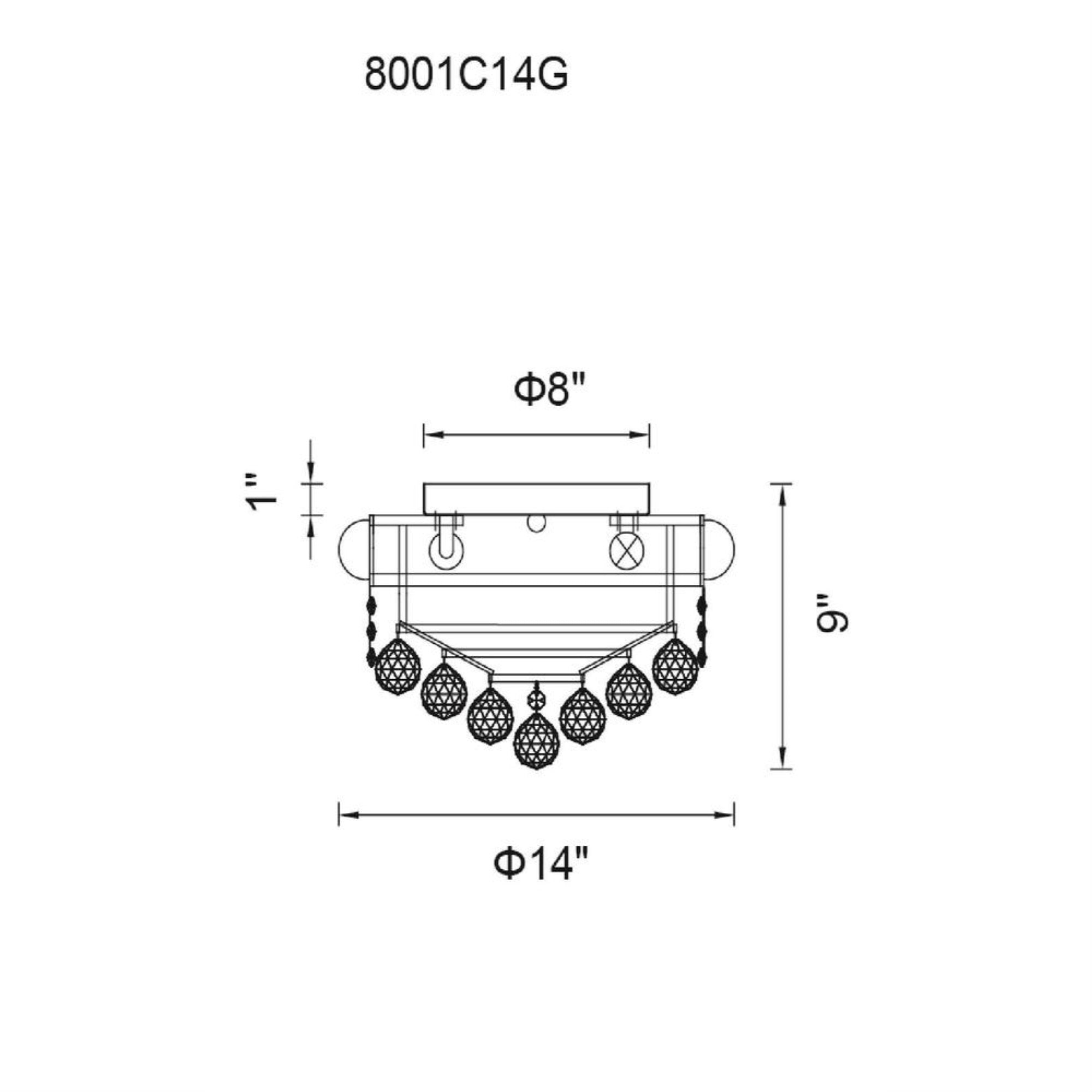 4 Light  Flush Mount With Gold Finish