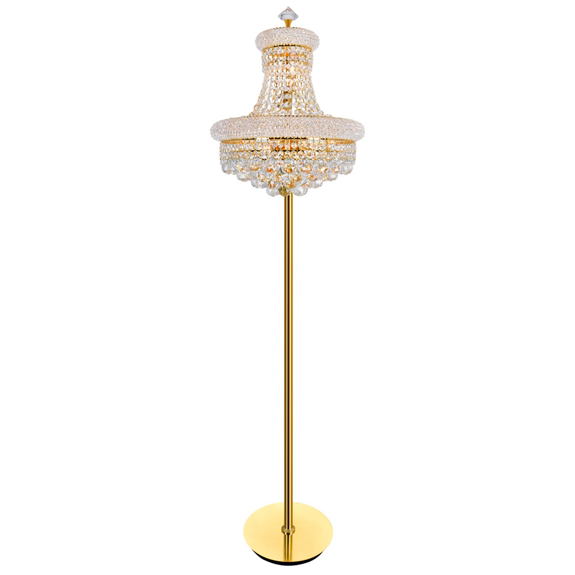 8 Light Floor Lamp With Gold Finish