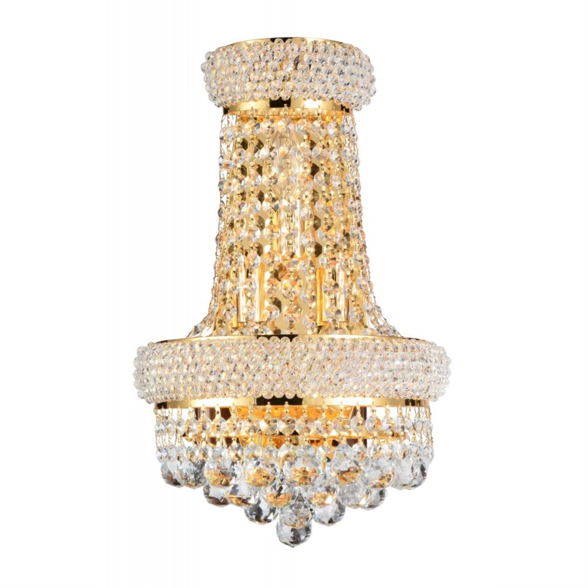 3 Light Wall Sconce With Gold Finish