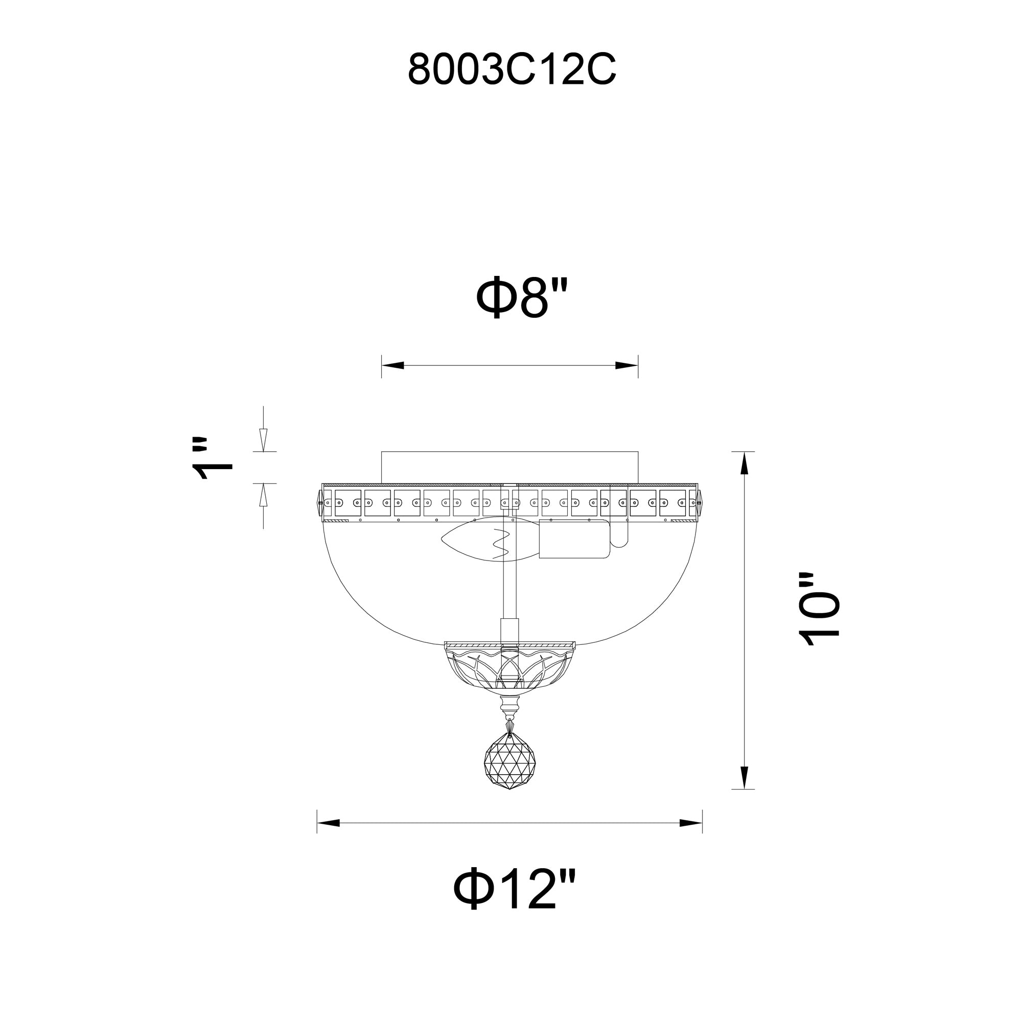 3 Light Bowl Flush Mount With Chrome Finish