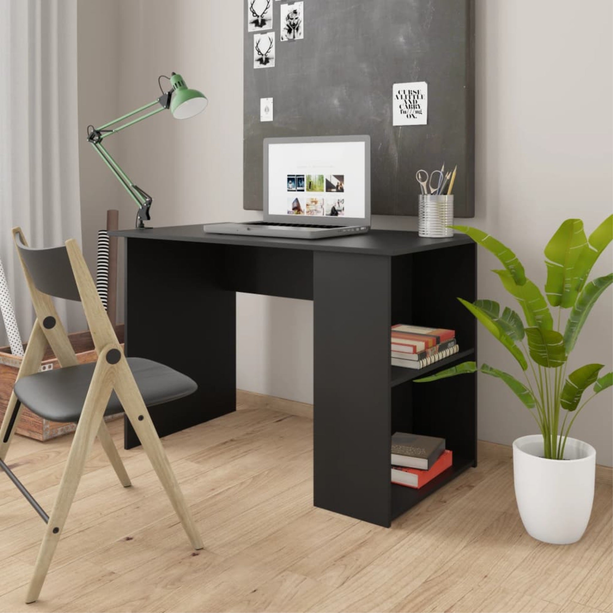 Vidaxl Desk Black 43.3'X23.6'X28.7' Chipboard