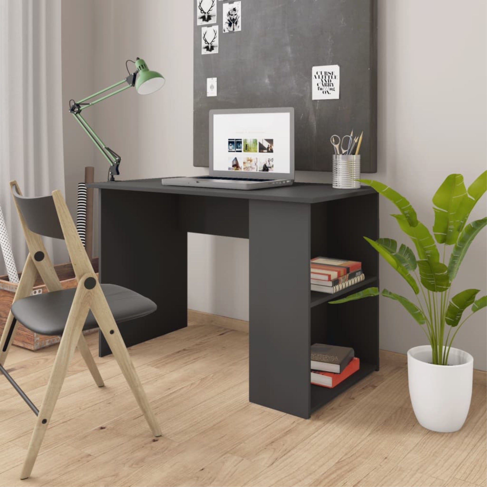 Vidaxl Desk Gray 43.3'X23.6'X28.7' Chipboard