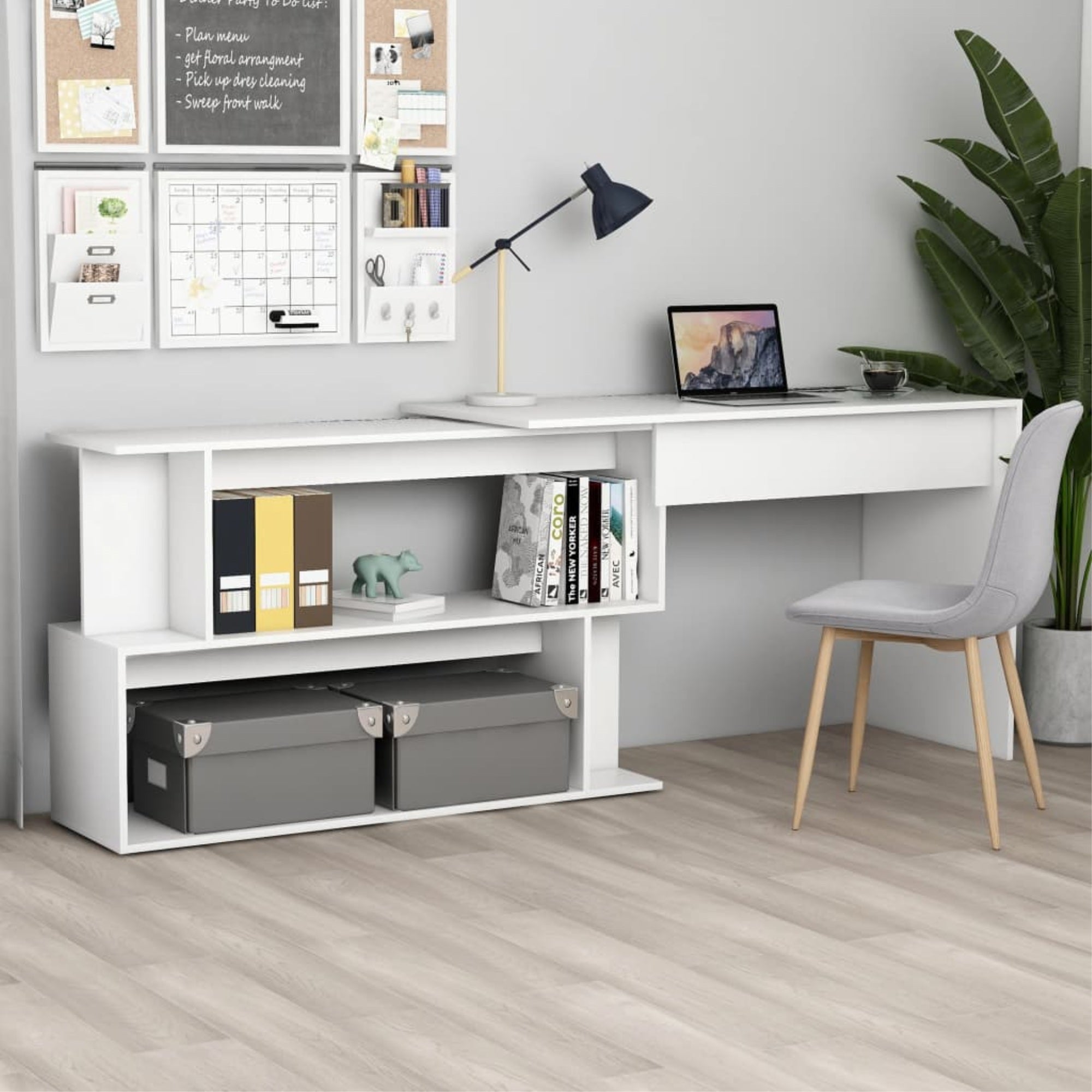 Vidaxl Corner Desk White 47.2'X19.7'X29.9' Chipboard