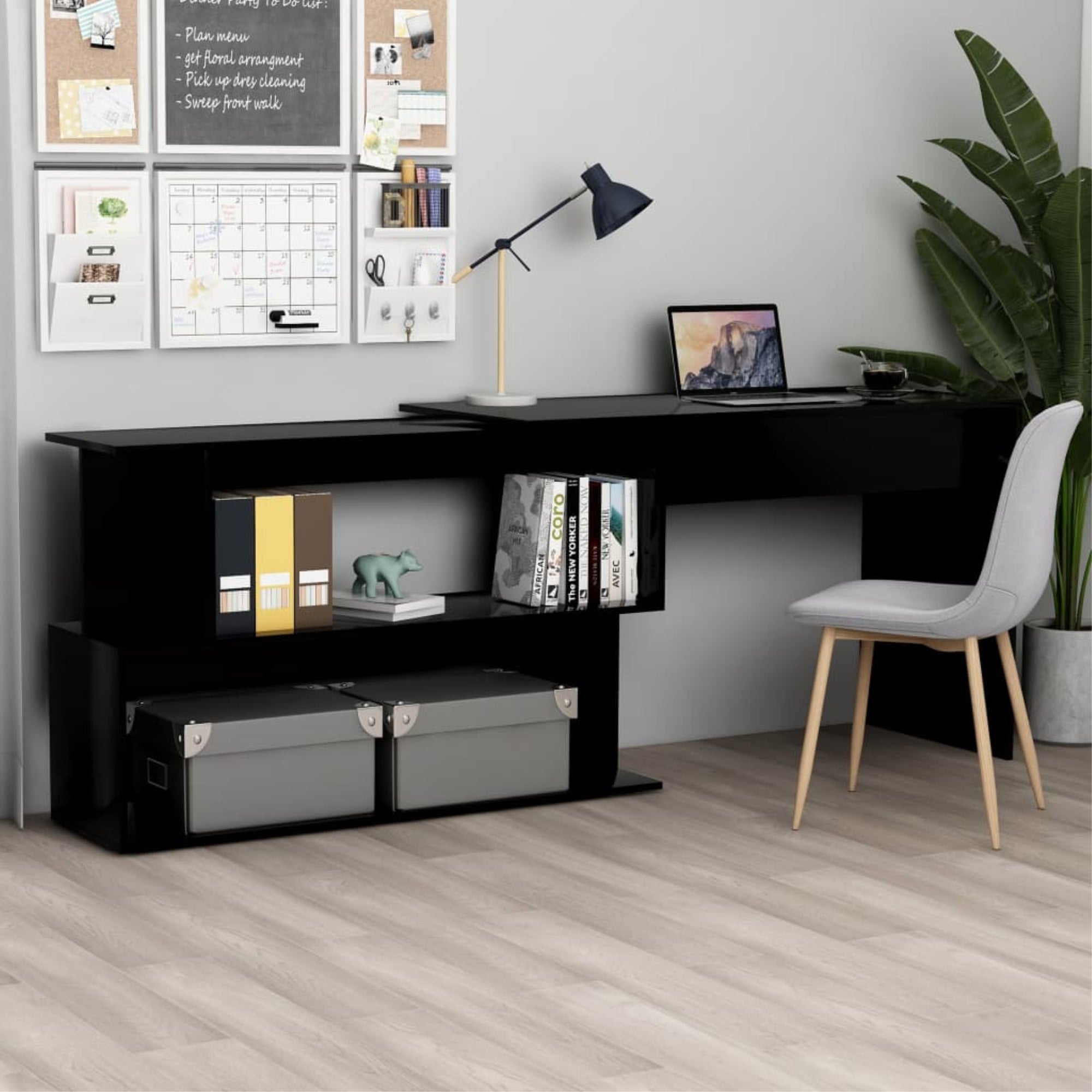 Vidaxl Corner Desk Black 47.2'X19.7'X29.9' Chipboard