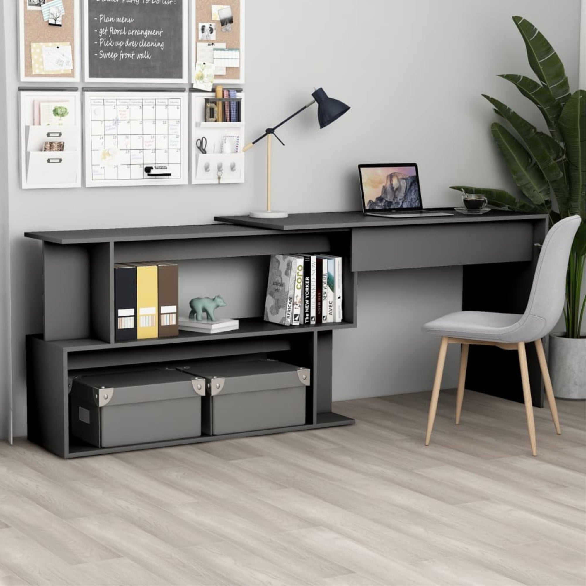 Vidaxl Corner Desk Gray 47.2'X19.7'X29.9' Chipboard