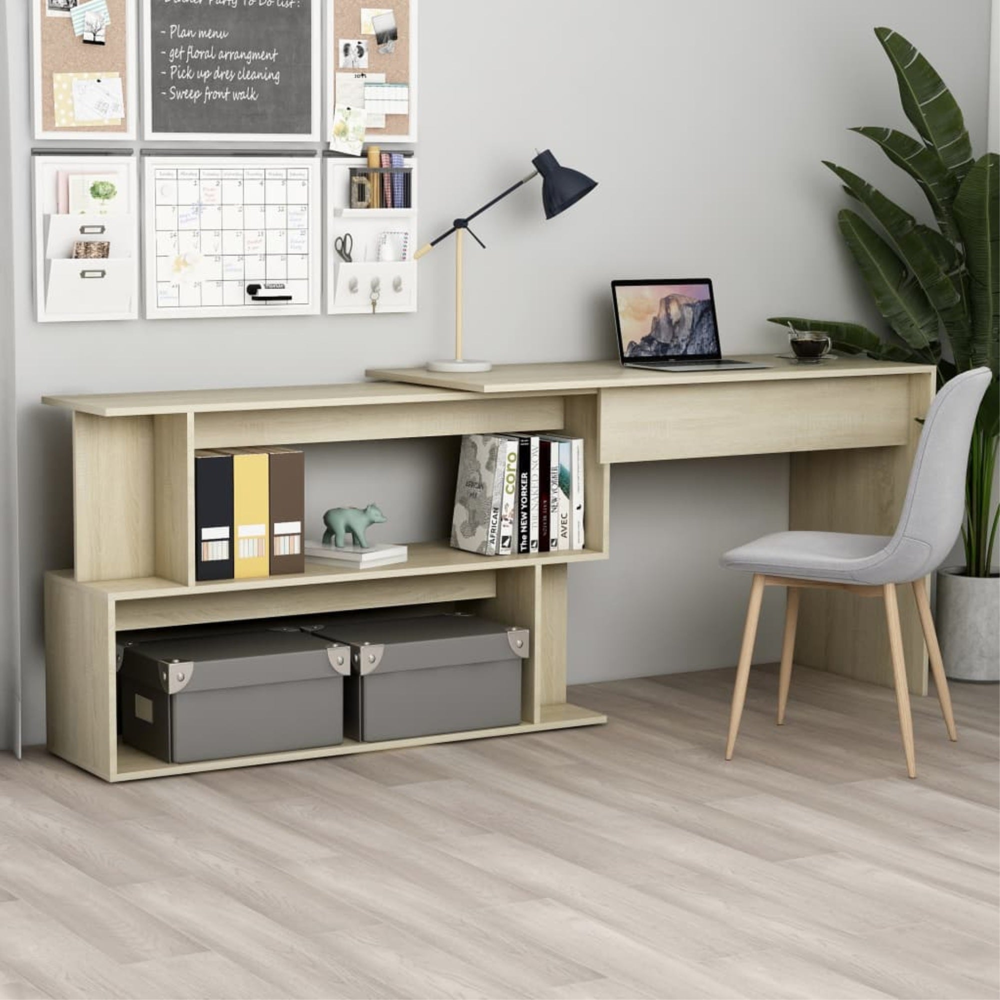 Vidaxl Corner Desk Sonoma Oak 47.2'X19.7'X29.9' Chipboard