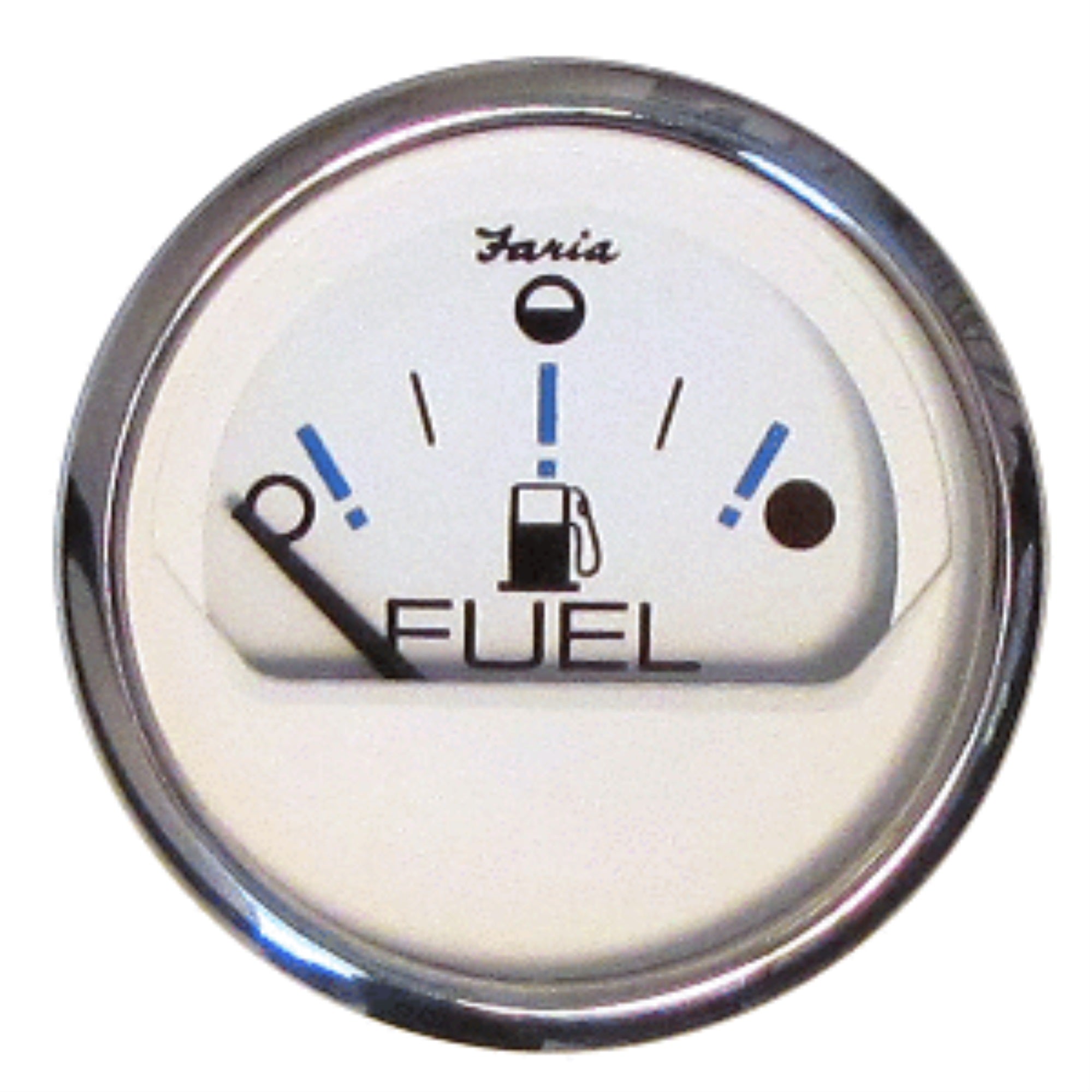 Faria Chesapeake White Ss 2' Fuel Level Gauge - Metric (E-1/2-F)
