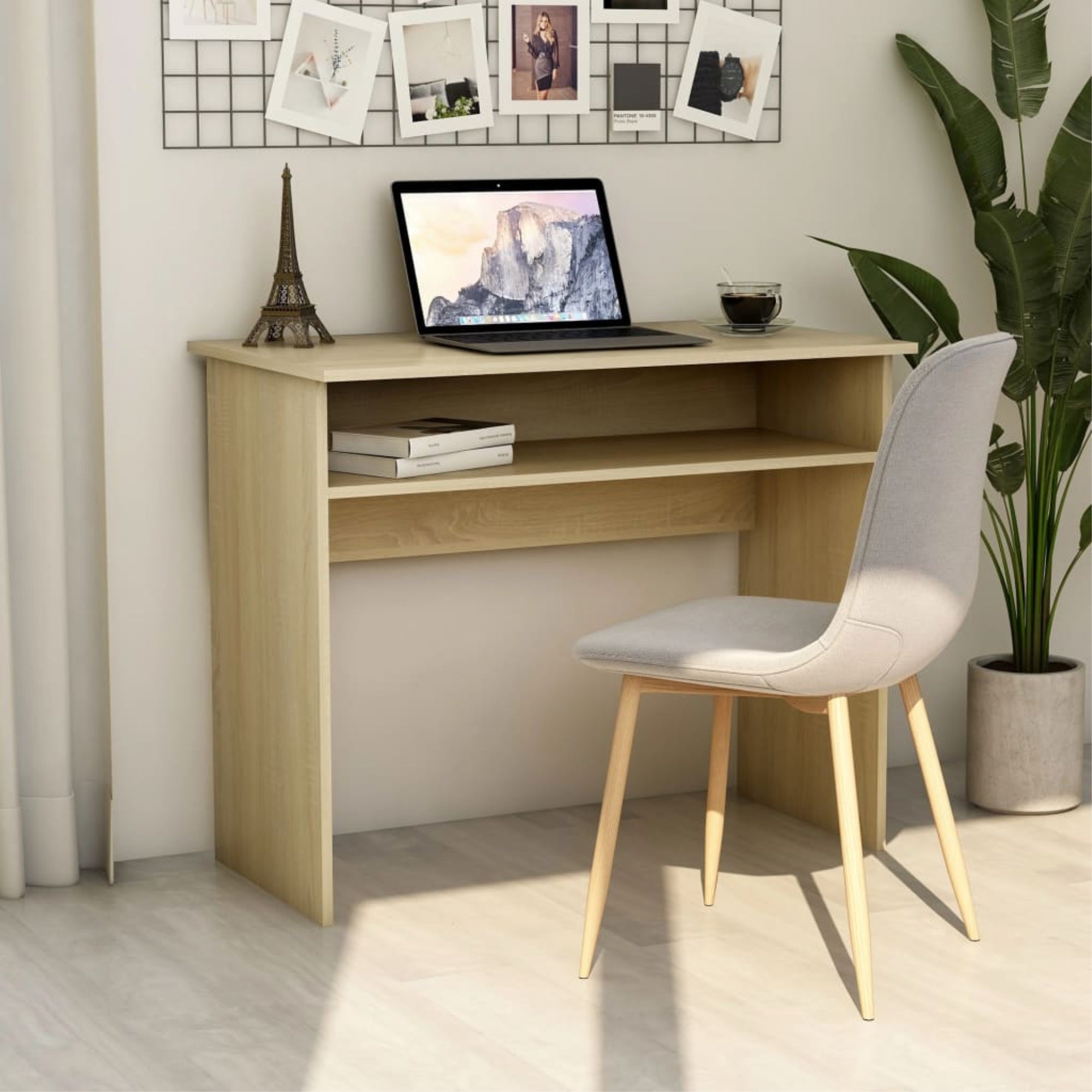 Vidaxl Desk Sonoma Oak 35.4'X19.6'X29.1'Chipboard