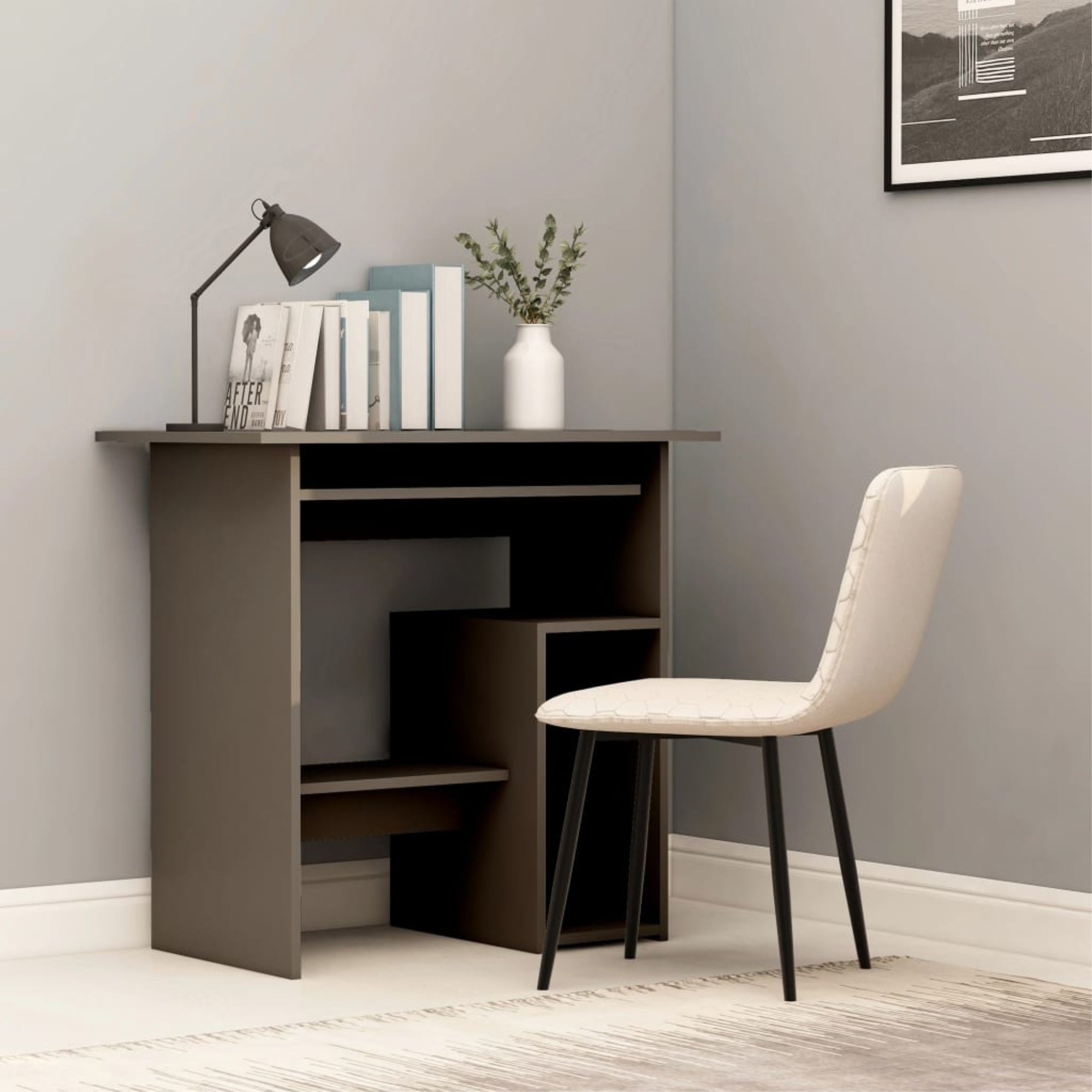 Vidaxl Desk Gray 31.5'X17.7'X29.1' Chipboard