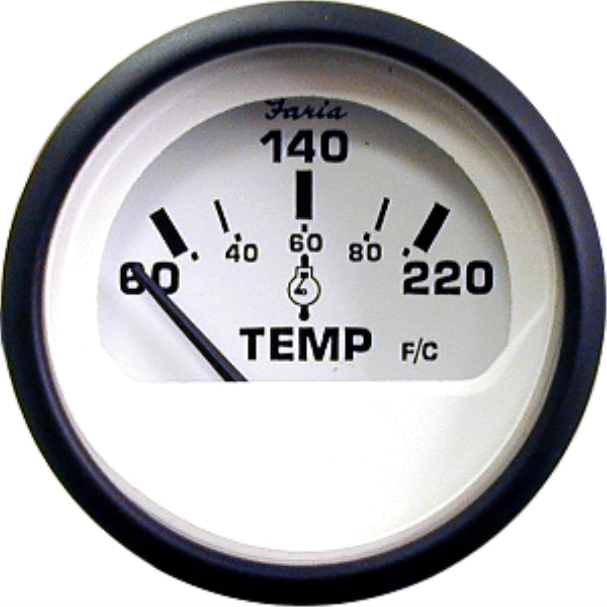 Faria Euro White 2' Cylinder Head Temperature Gauge (60 - 220&Deg; F)