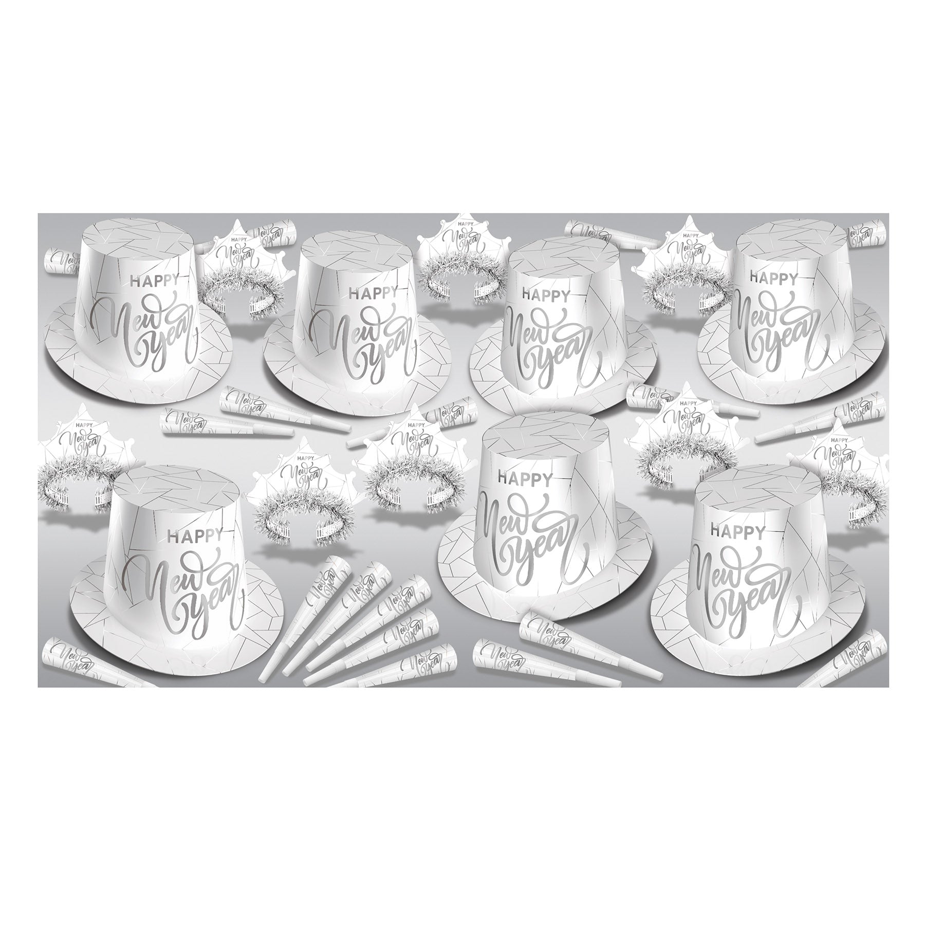 White New Year Silver Asst for 50 0 Pack of 1