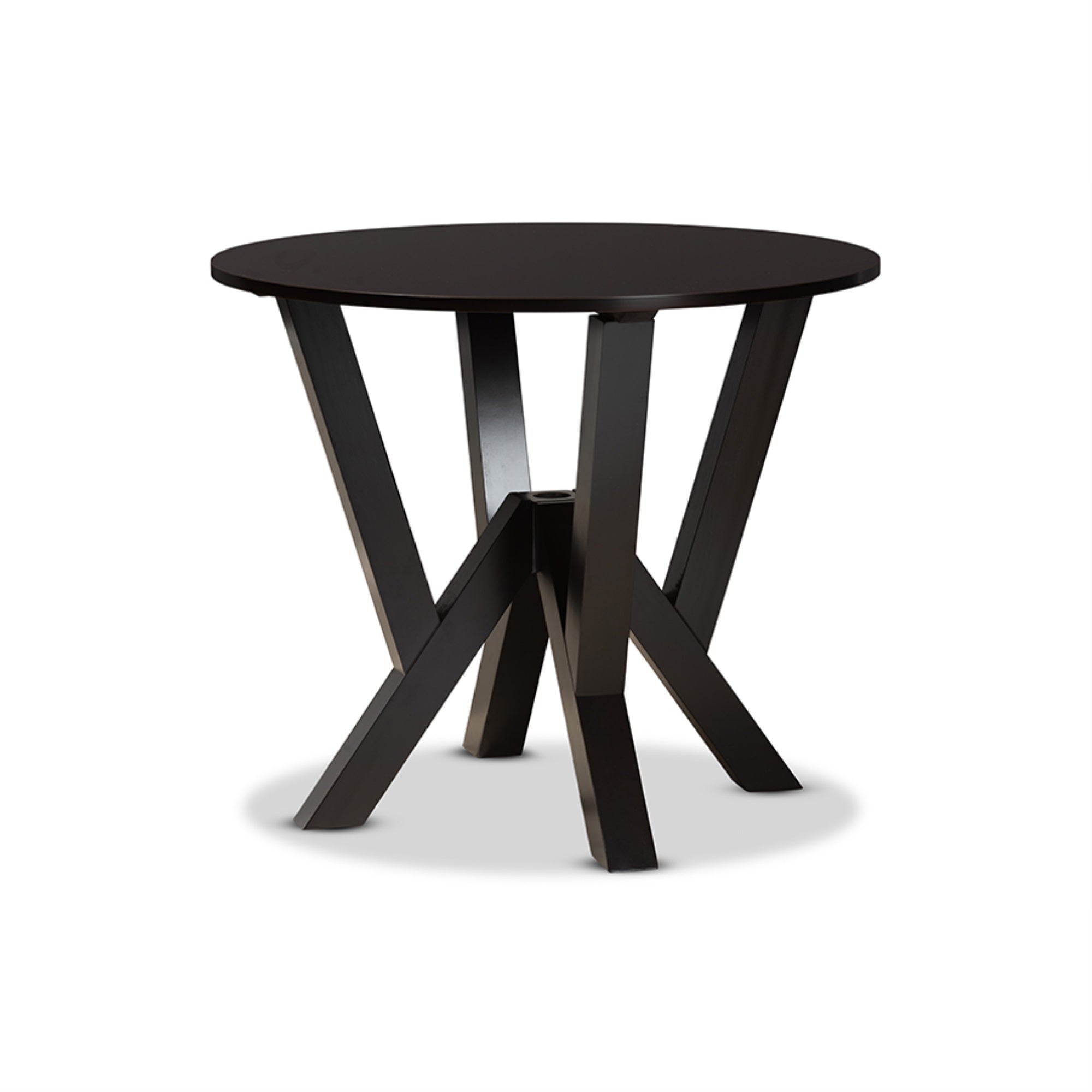 Baxton Studio Riona Sand Fabric Upholstered And Dark Brown Finished Wood 5-Piece Dining Set