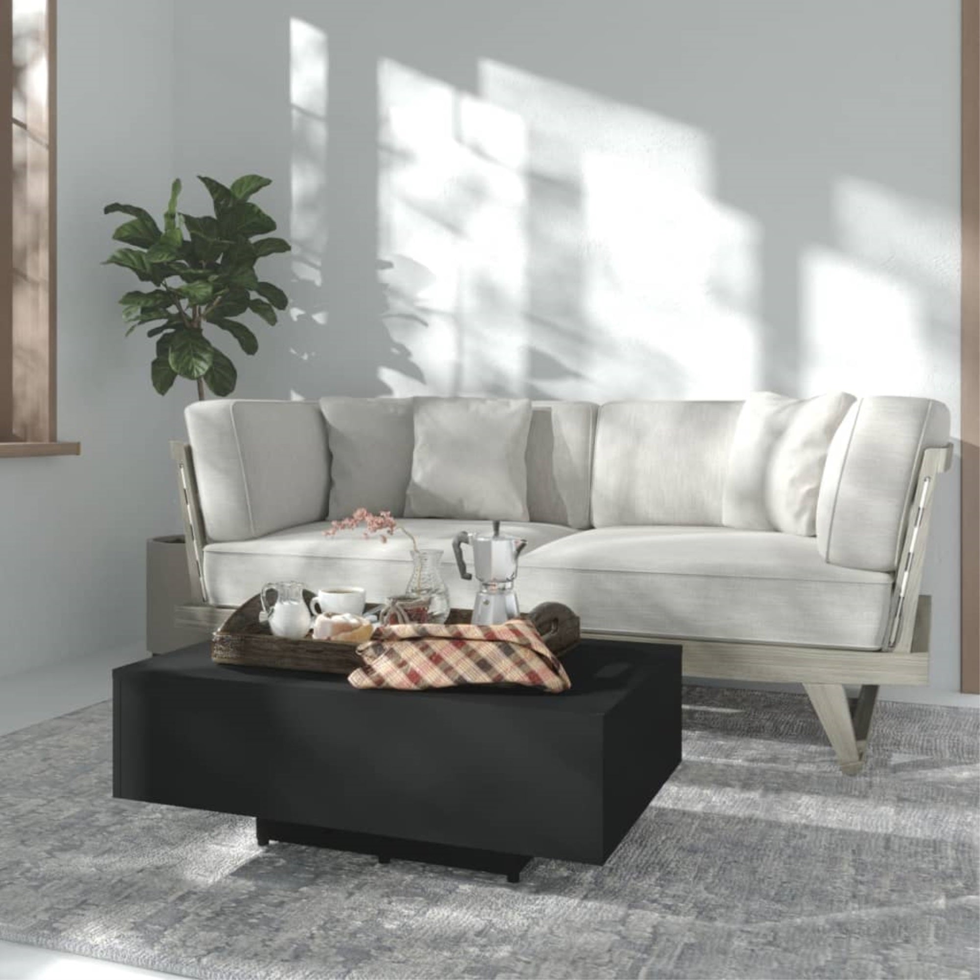 Vidaxl Coffee Table Black 33.5'X21.7'X12.2' Chipboard