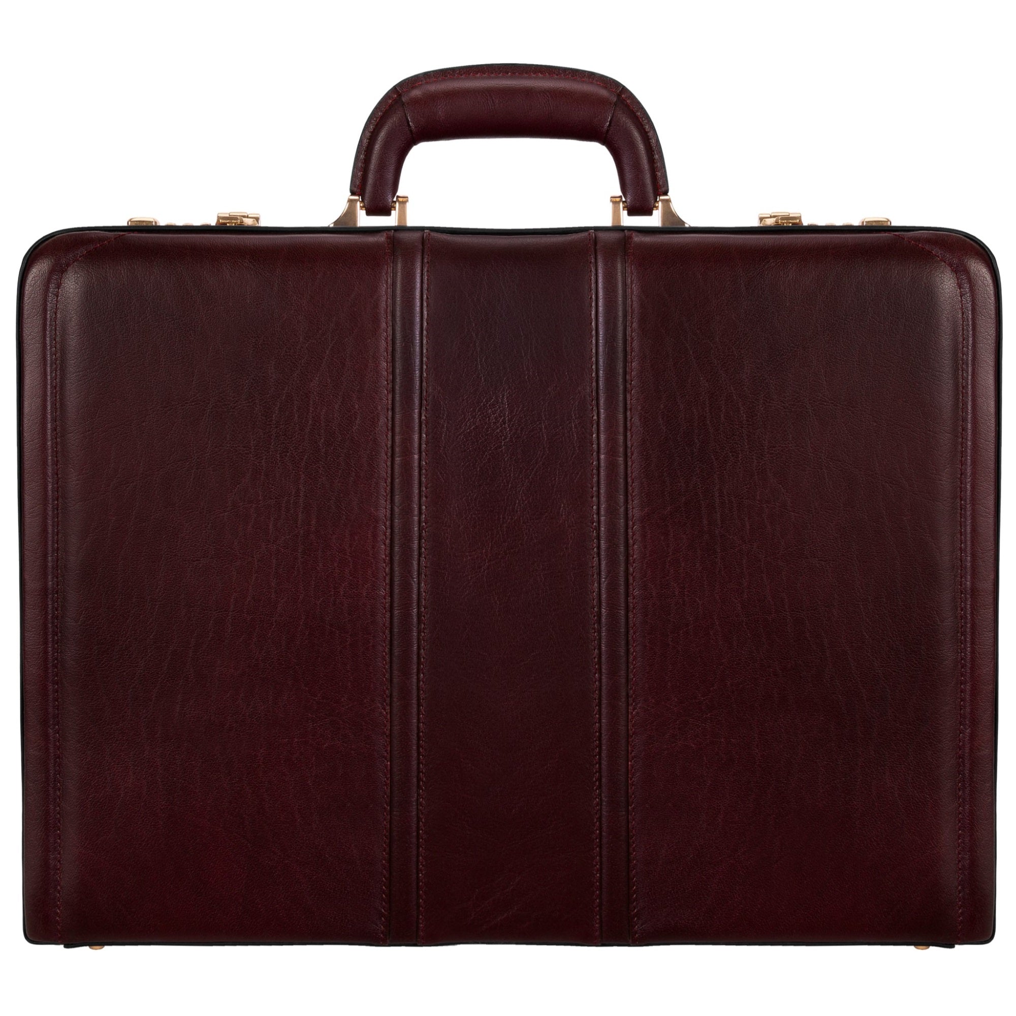 V Series | DALEY | Leather 3.5″ Attach Briefcase - Burgundy