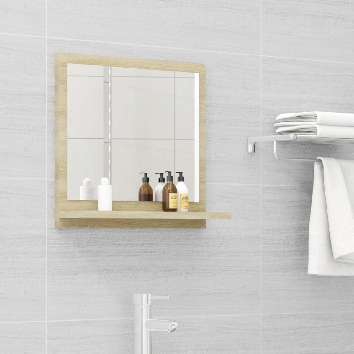 Vidaxl Bathroom Mirror Sonoma Oak 15.7'X4.1'X14.6' Chipboard